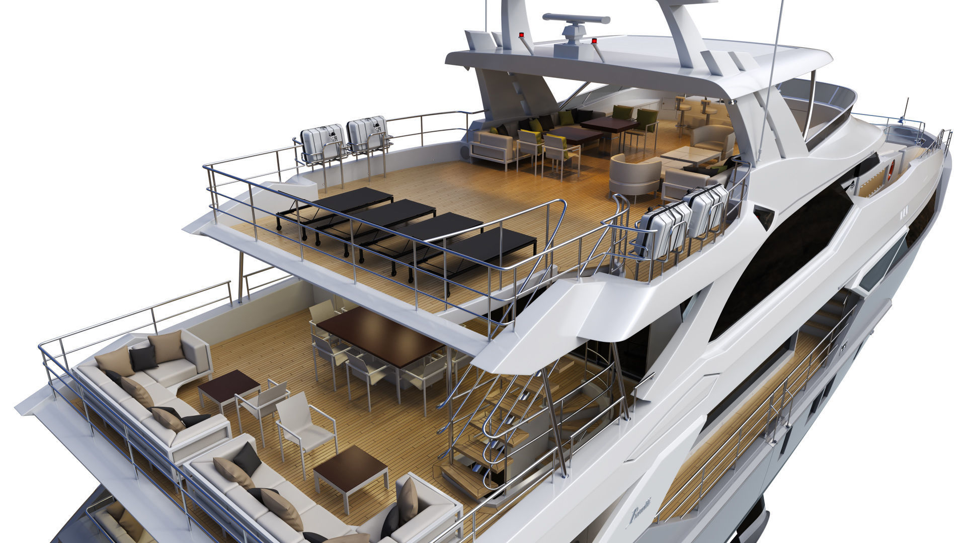 Luxury Motor Yacht Benetti BF125 3D model_29
