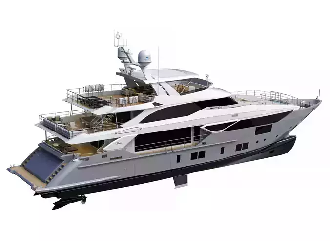Luxury Motor Yacht Benetti BF125 3D model