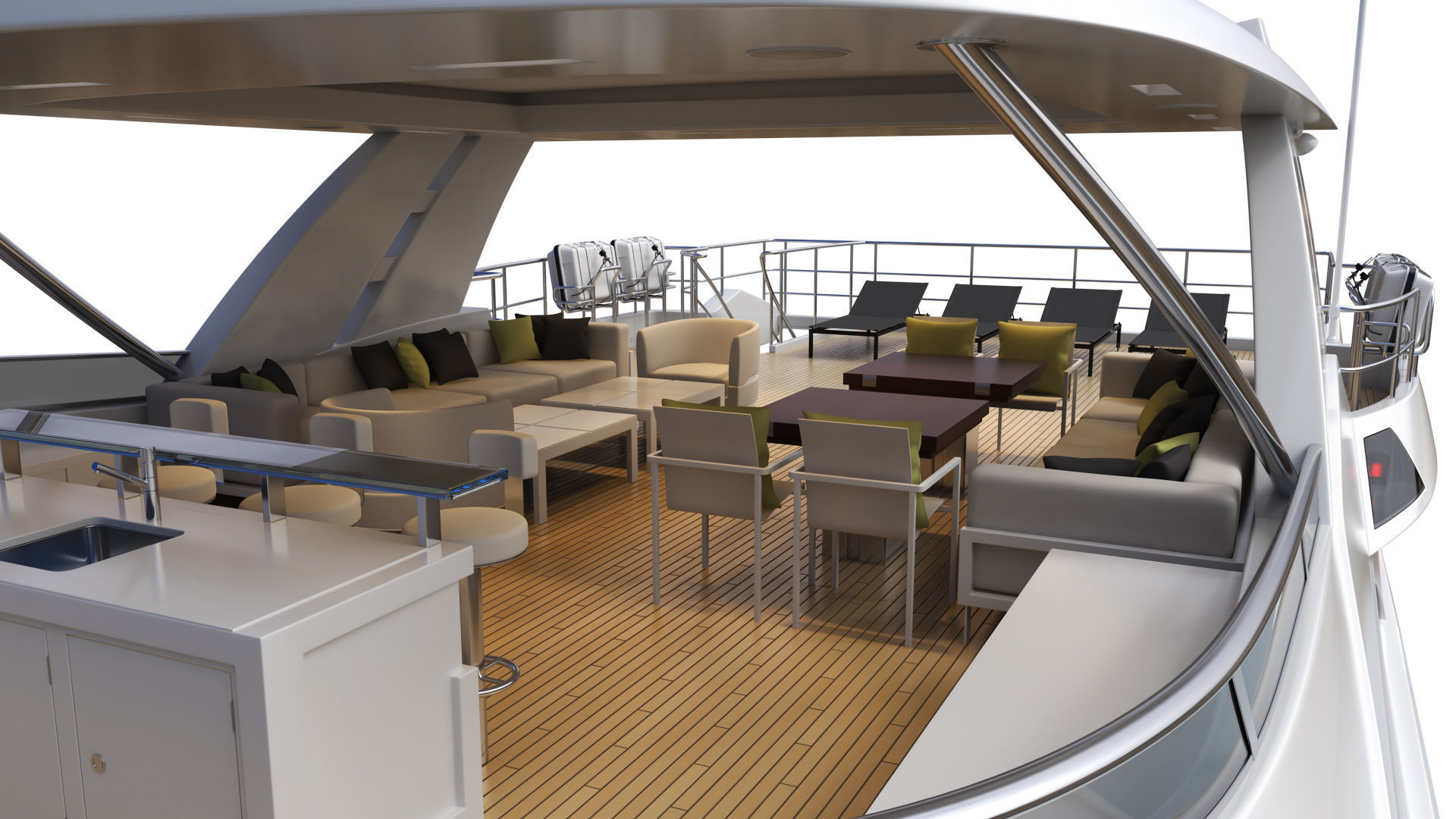 Luxury Motor Yacht Benetti BF125 3D model_34