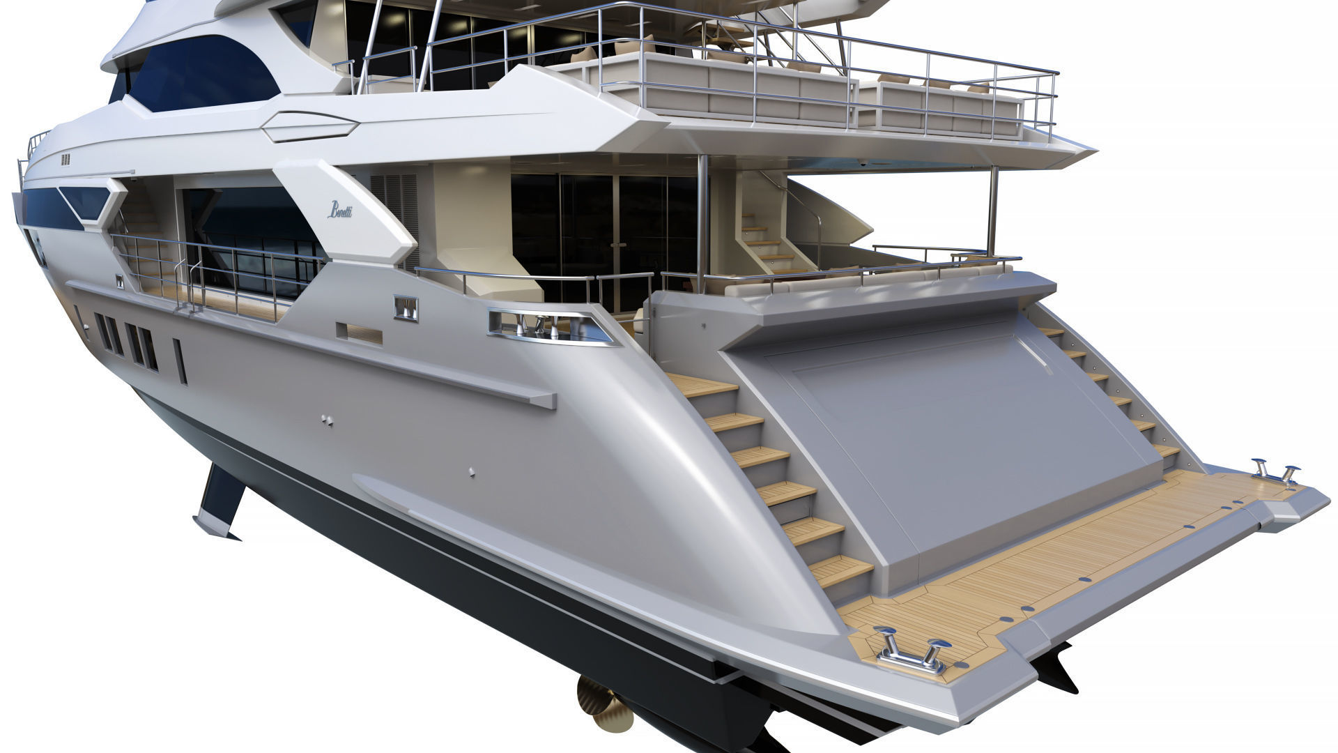 Luxury Motor Yacht Benetti BF125 3D model_21