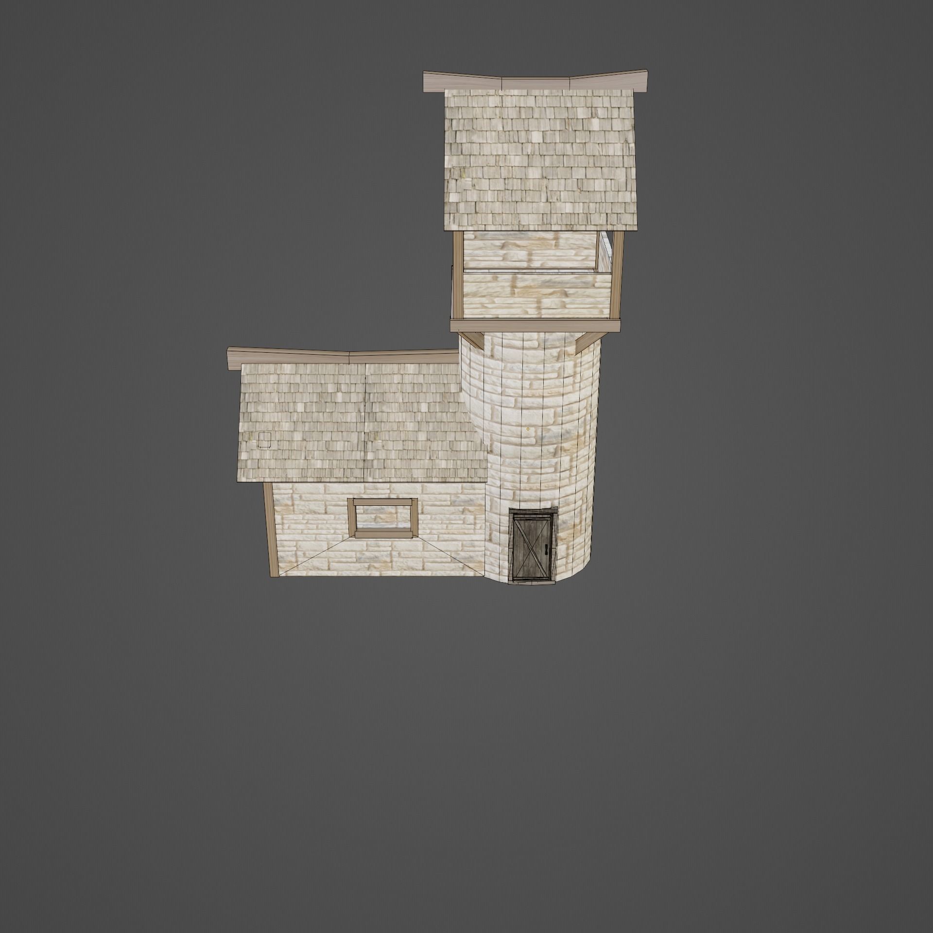 Watch Tower game ready PBR Free low-poly 3D model_3