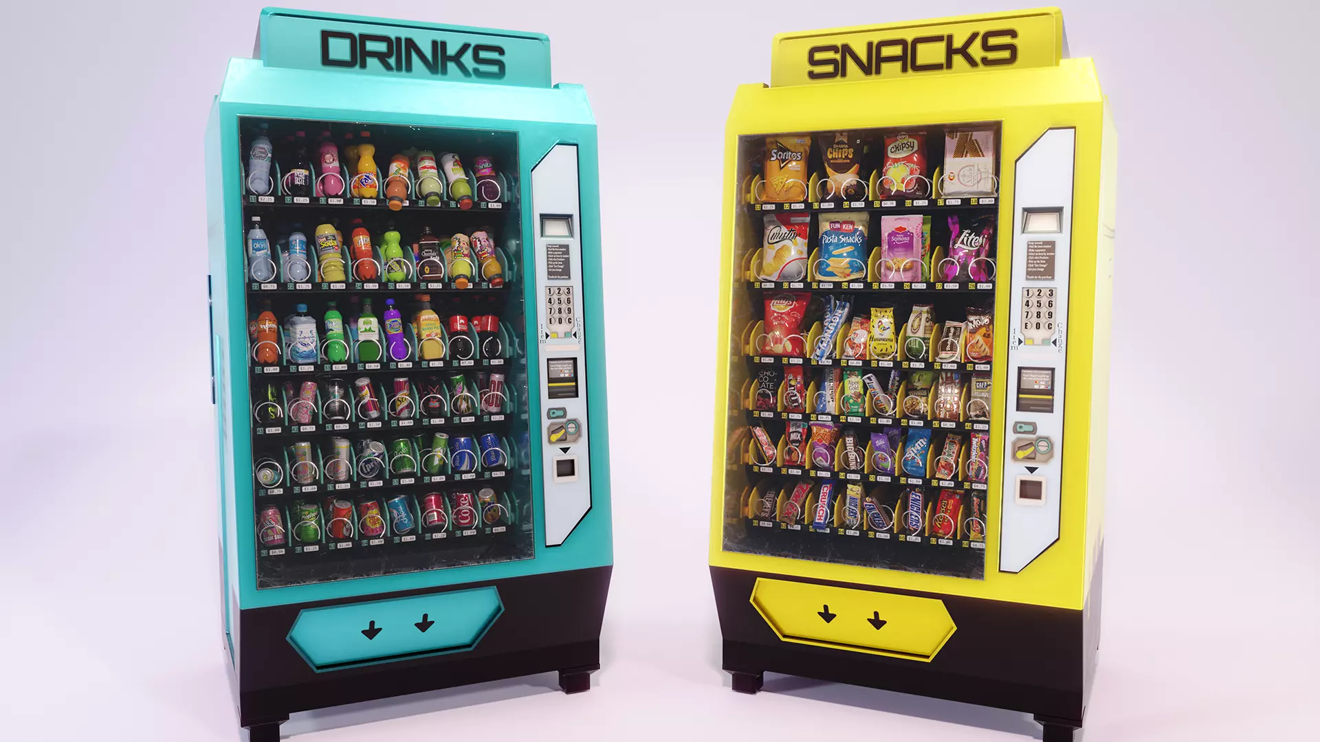 Vending machine Low-poly 3D model_0
