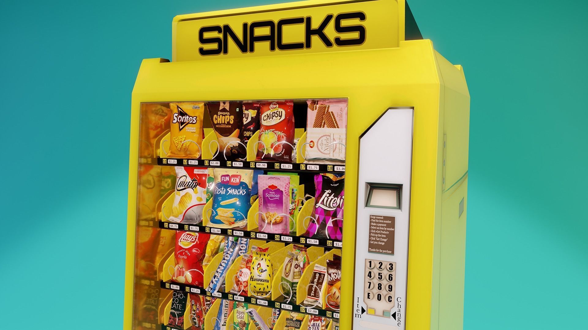 Vending machine Low-poly 3D model_7