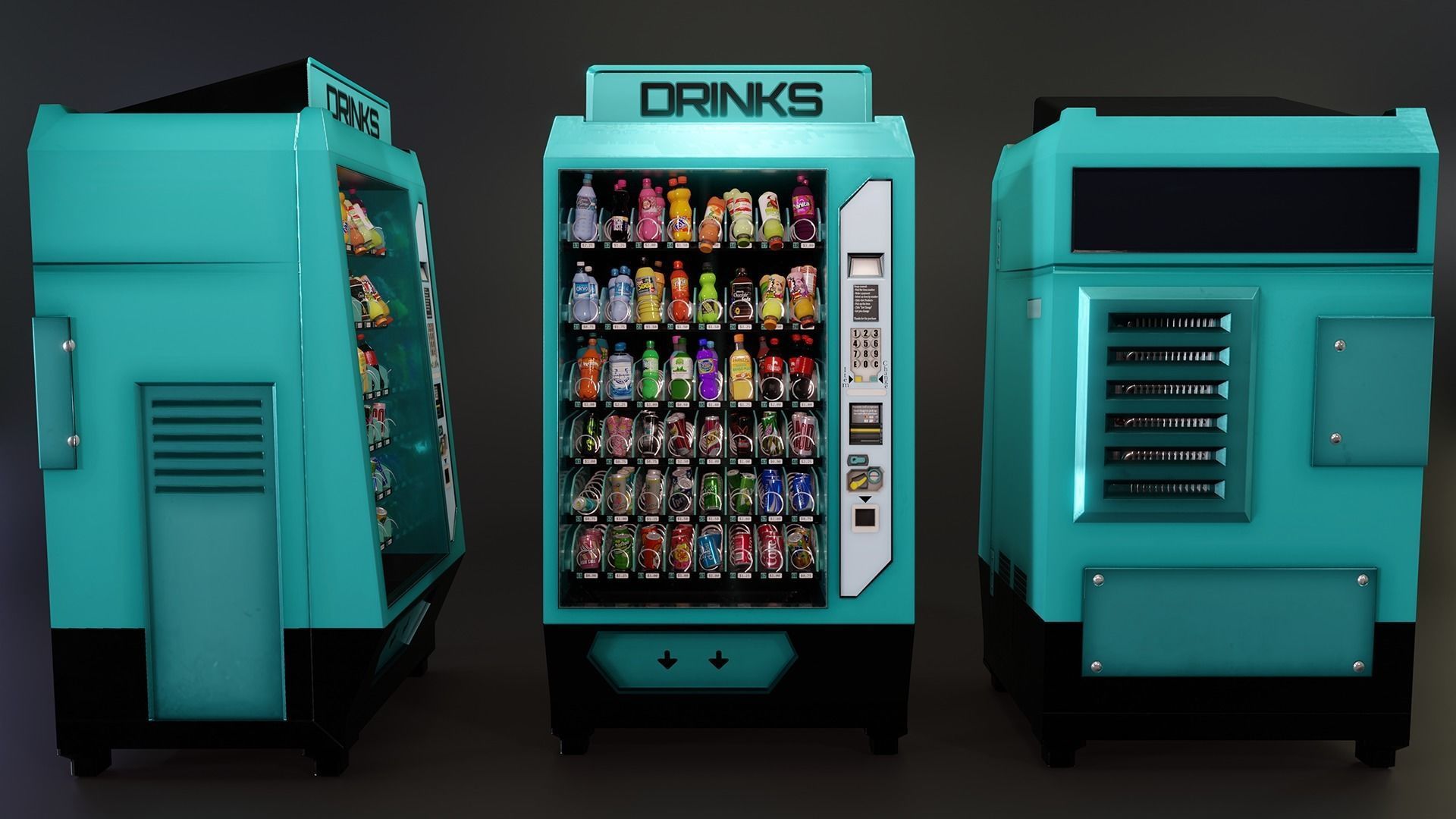 Vending machine Low-poly 3D model_14