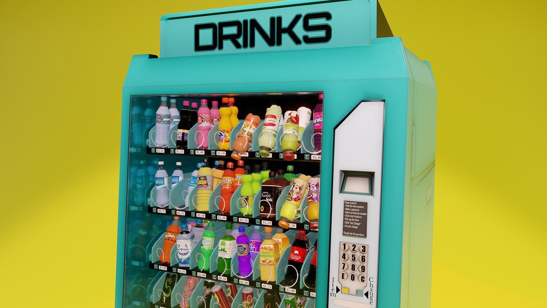 Vending machine Low-poly 3D model_9