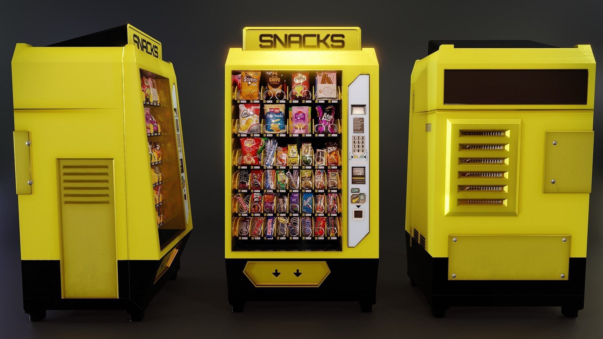 Vending machine Low-poly 3D model_15