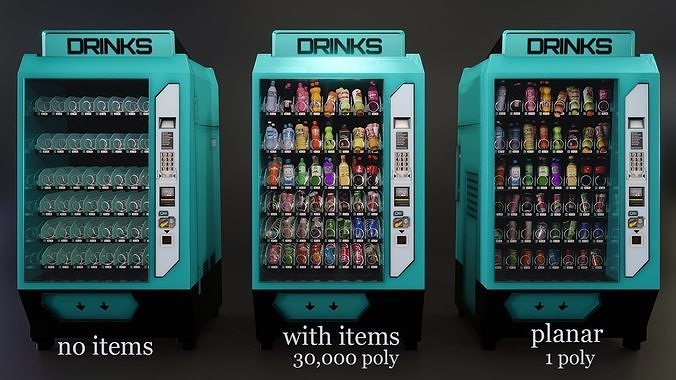 Vending machine Low-poly 3D model 3