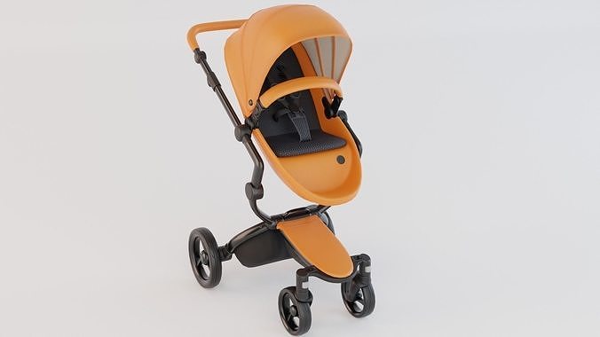 Stroller baby Low-poly 3D model