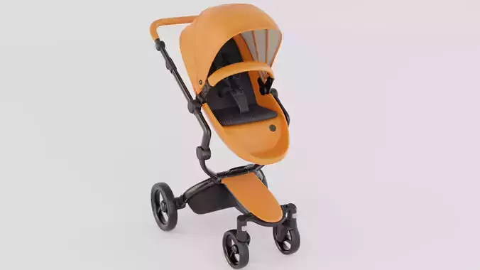 Stroller baby Low-poly 3D model