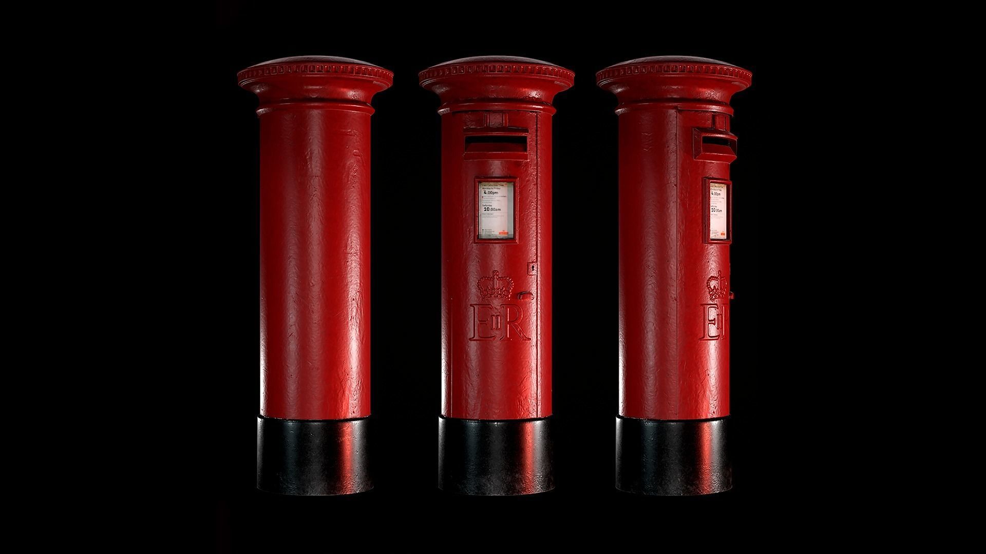 British Style Street Asset Pack Low-poly 3D model_1