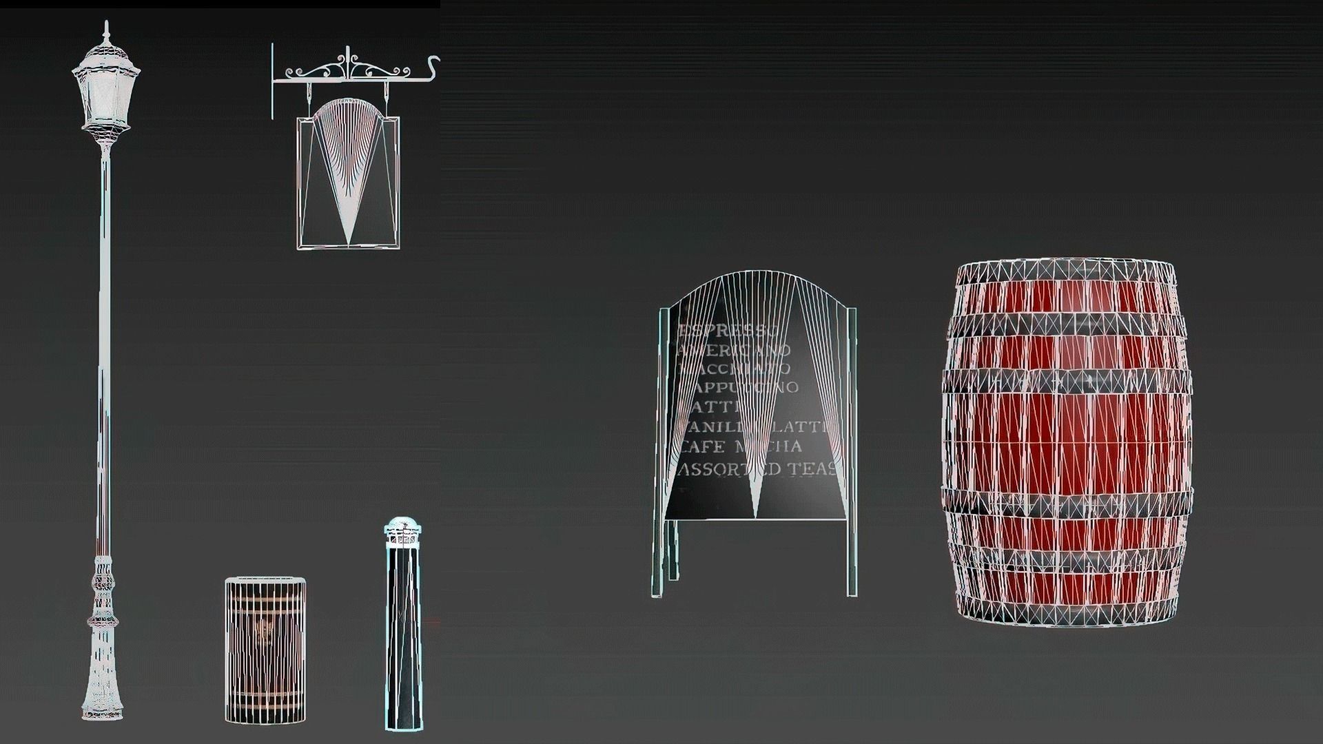 British Style Street Asset Pack Low-poly 3D model_19