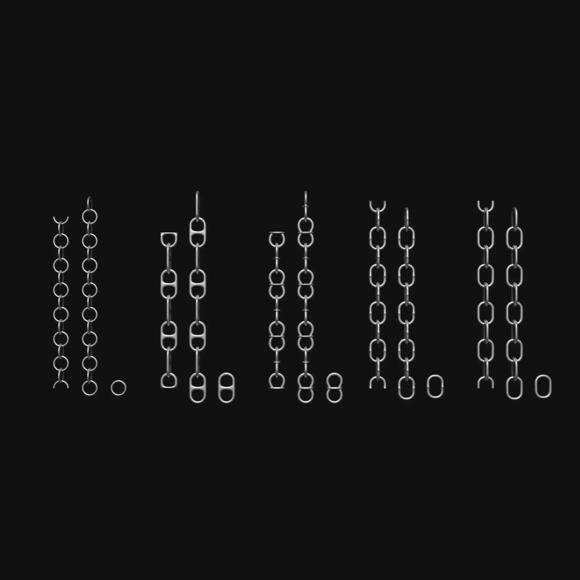 Chains Pack Low-poly 3D model_0