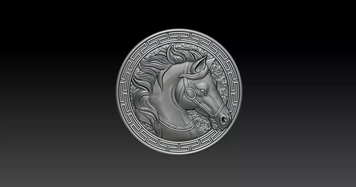 horse pendant 3D print model_0