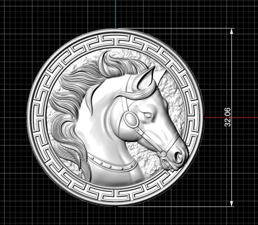 horse pendant 3D print model_5