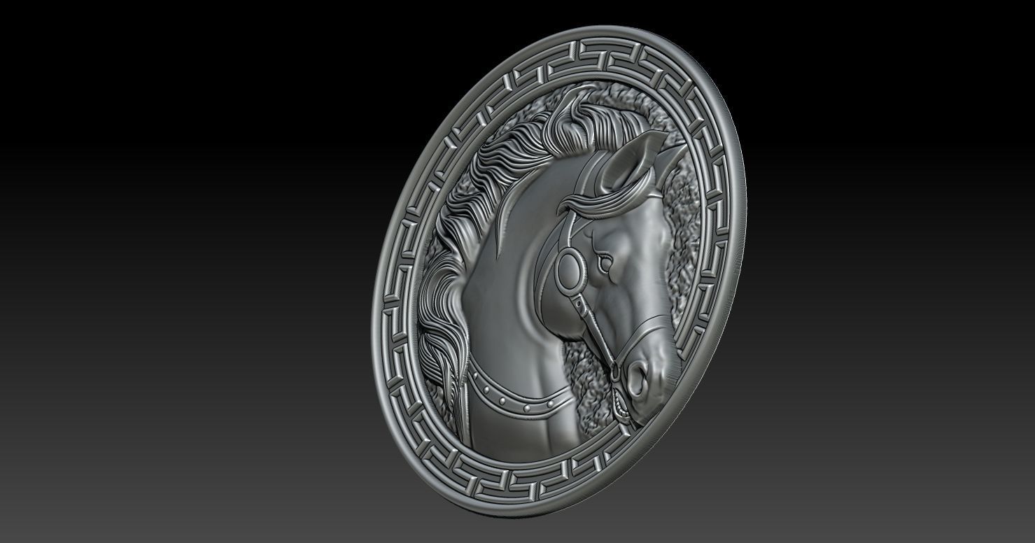 horse pendant 3D print model_2