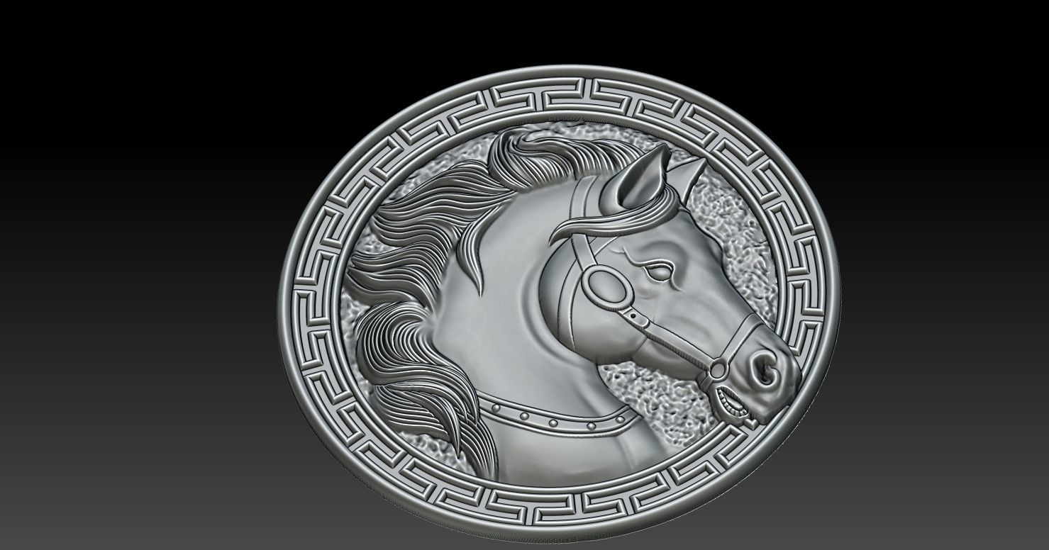 horse pendant 3D print model_1
