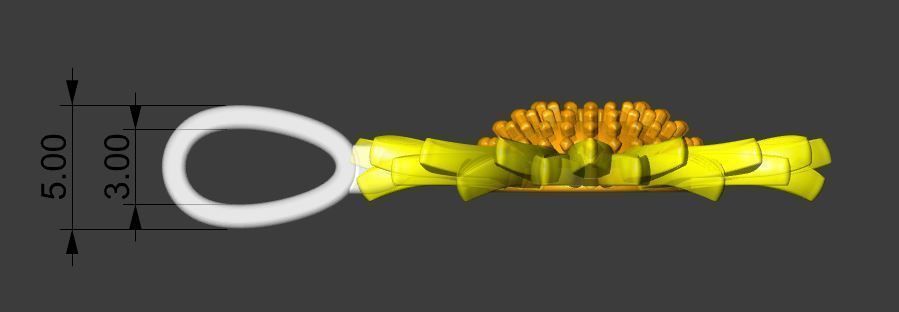 3D Print Model Sunflower pendant gold 3D print model_9