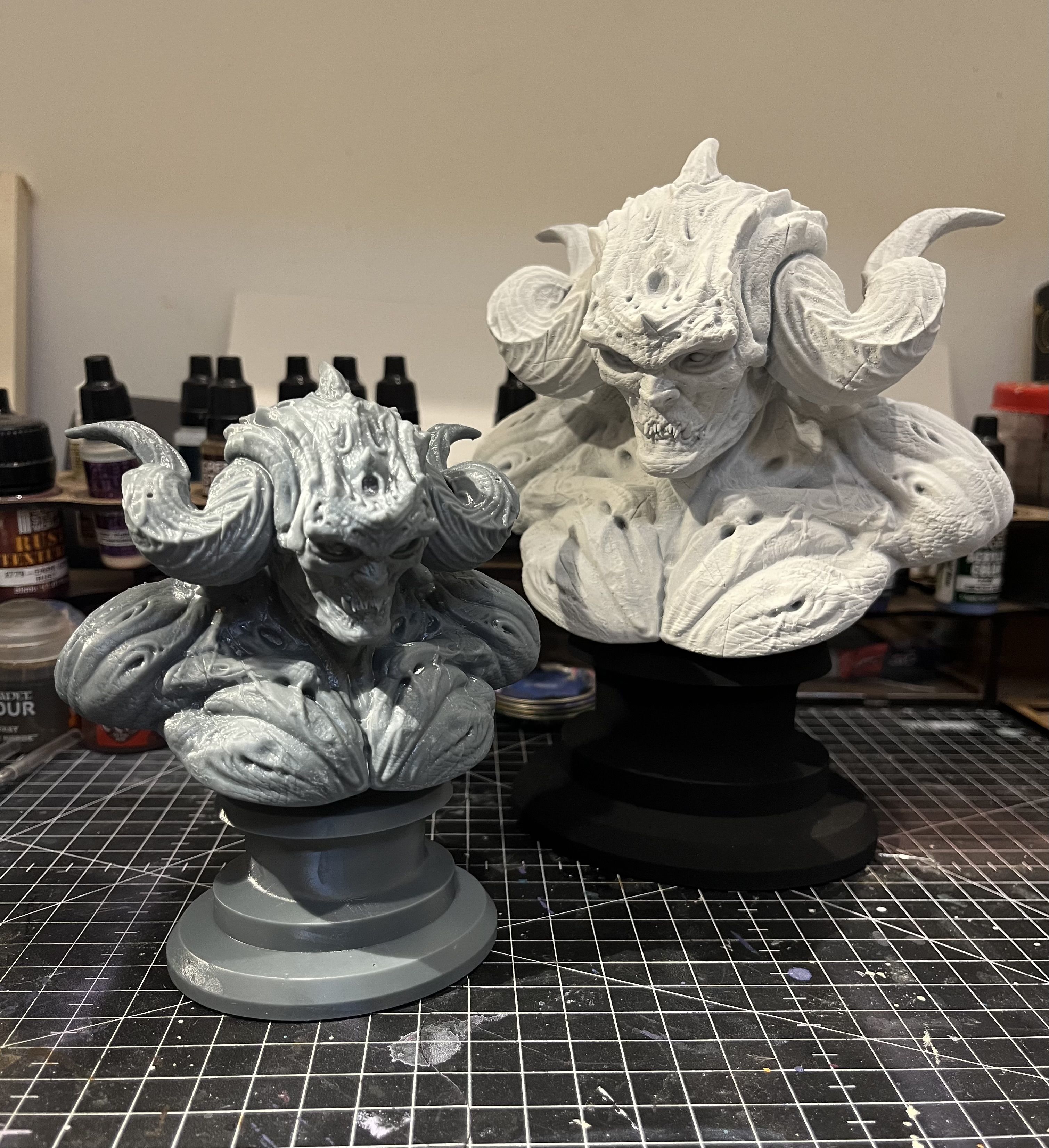 Demon bust statue pre-supported 3D print model_11