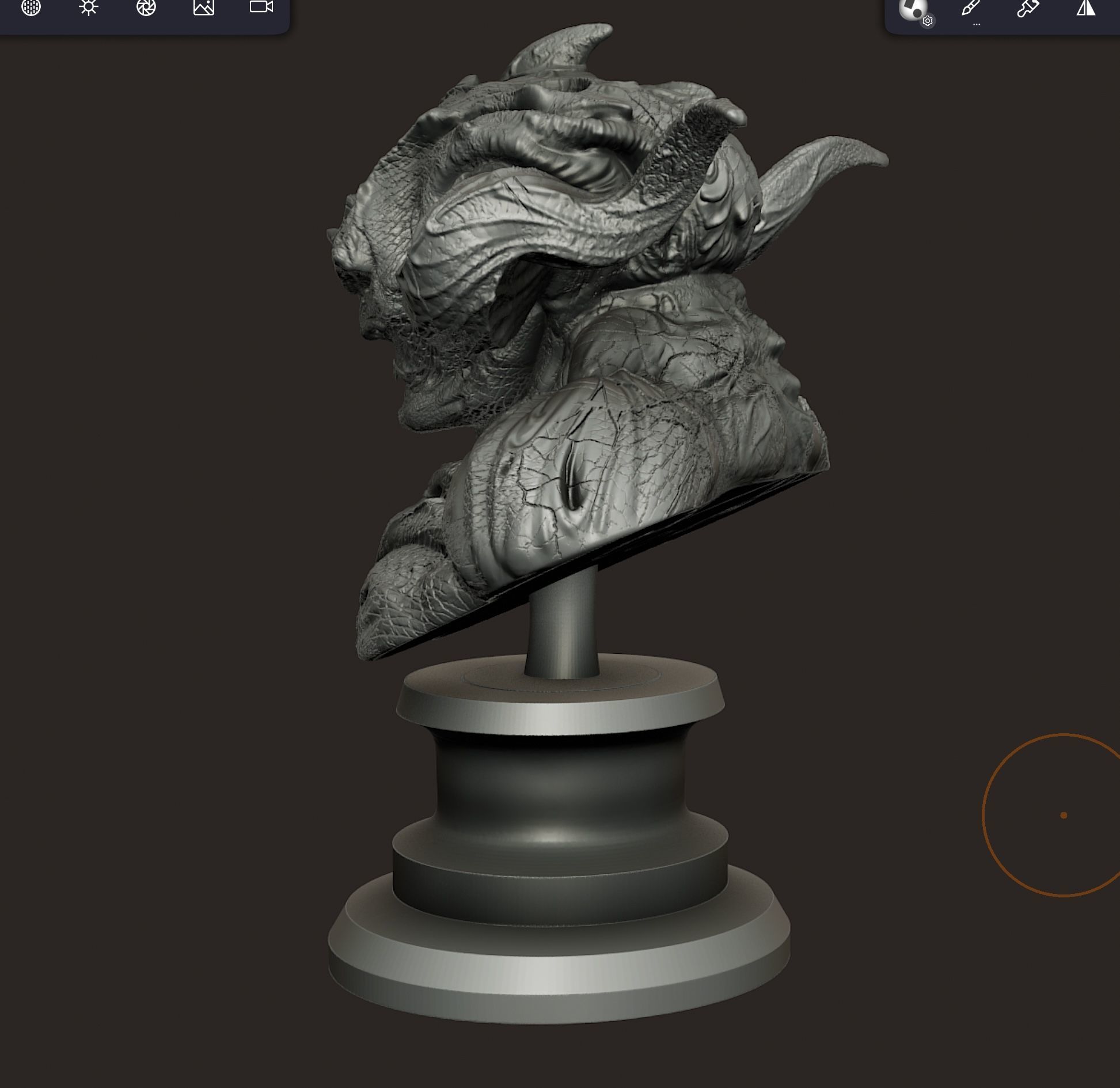 Demon bust statue pre-supported 3D print model_6