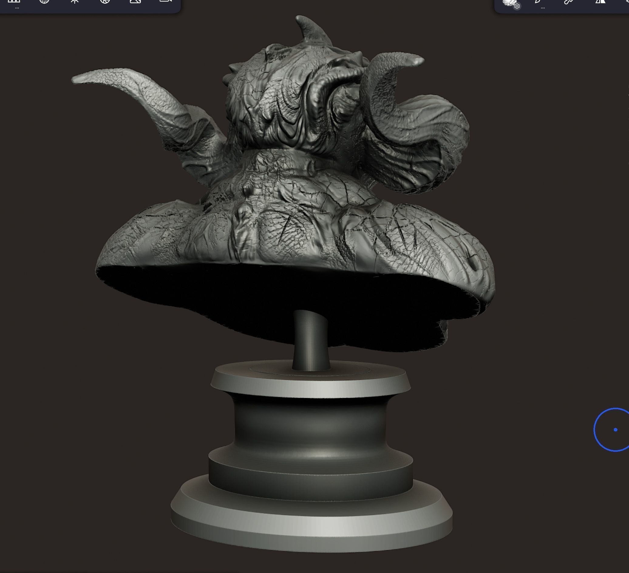 Demon bust statue pre-supported 3D print model_7