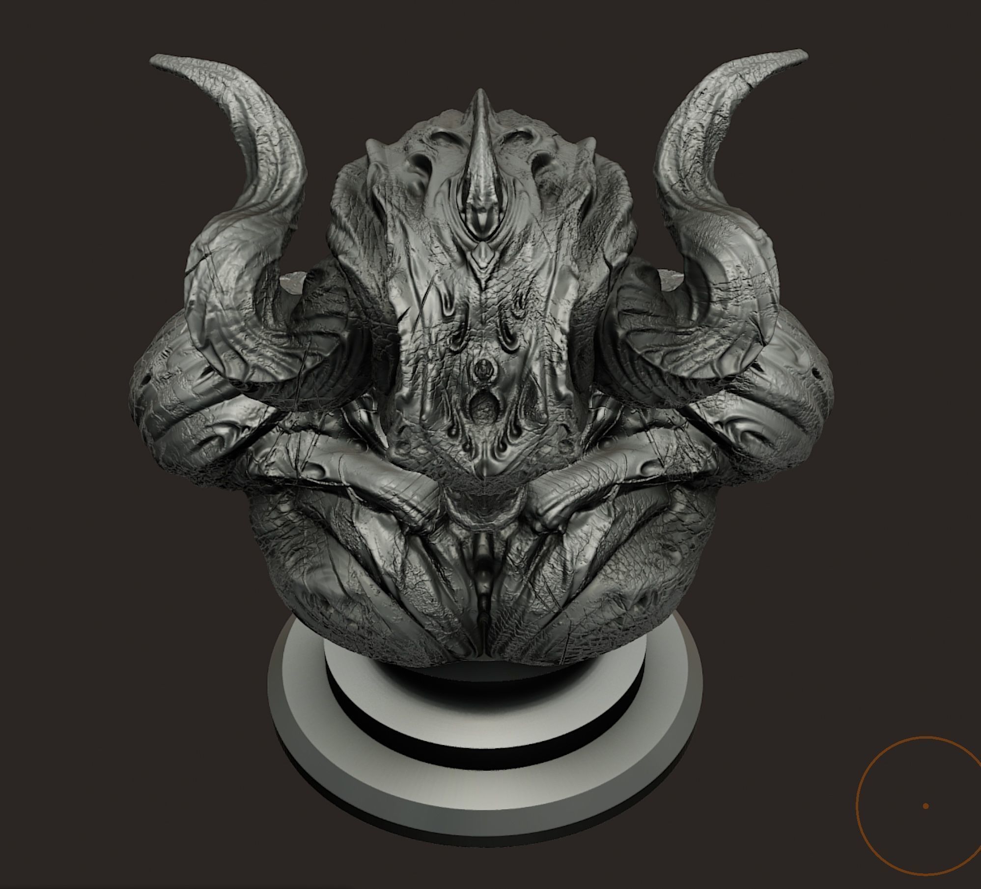 Demon bust statue pre-supported 3D print model_5