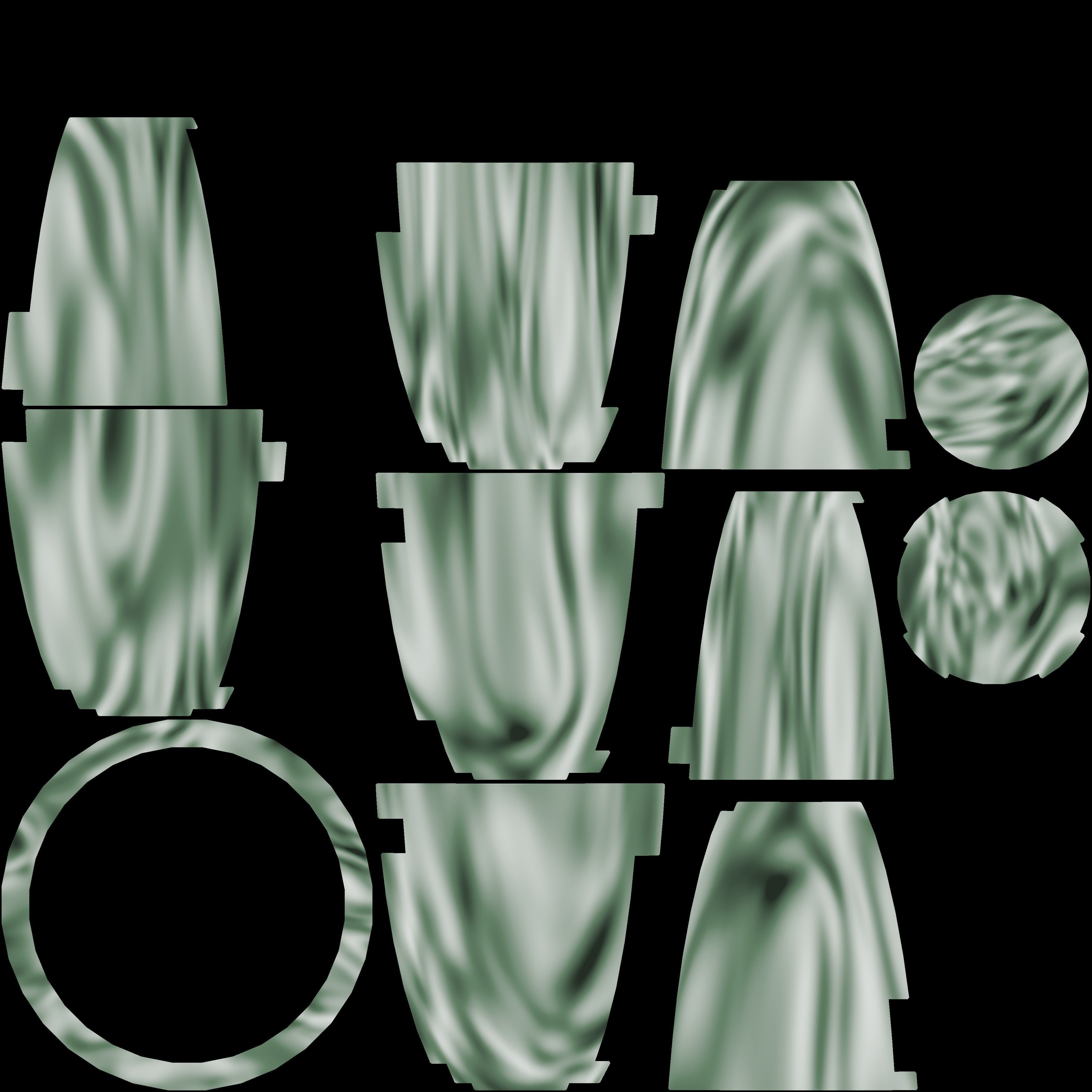 Decorative Small Rim Vase Low-poly 3D model_8