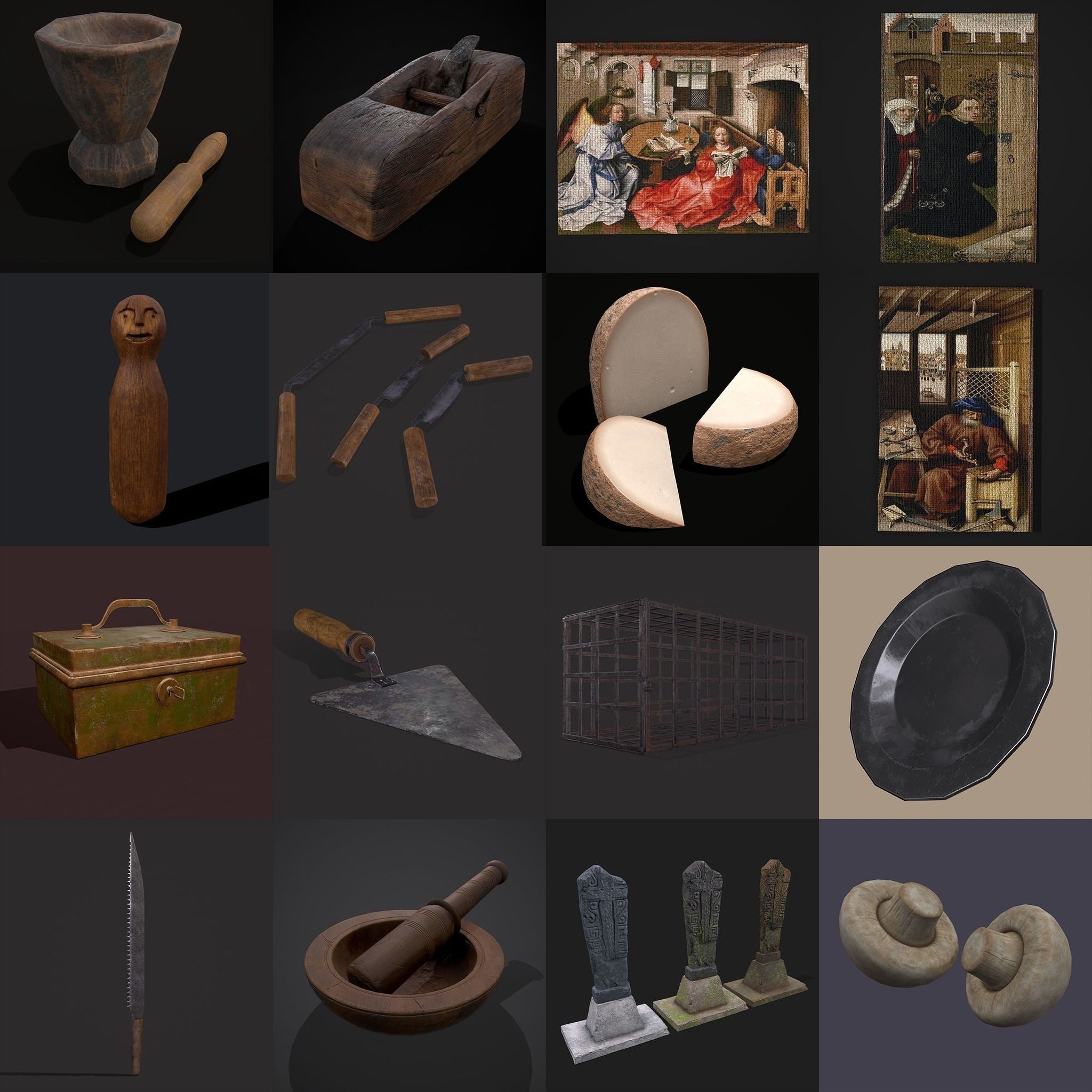 750 Medieval Props Pack 3D Model Collection_25