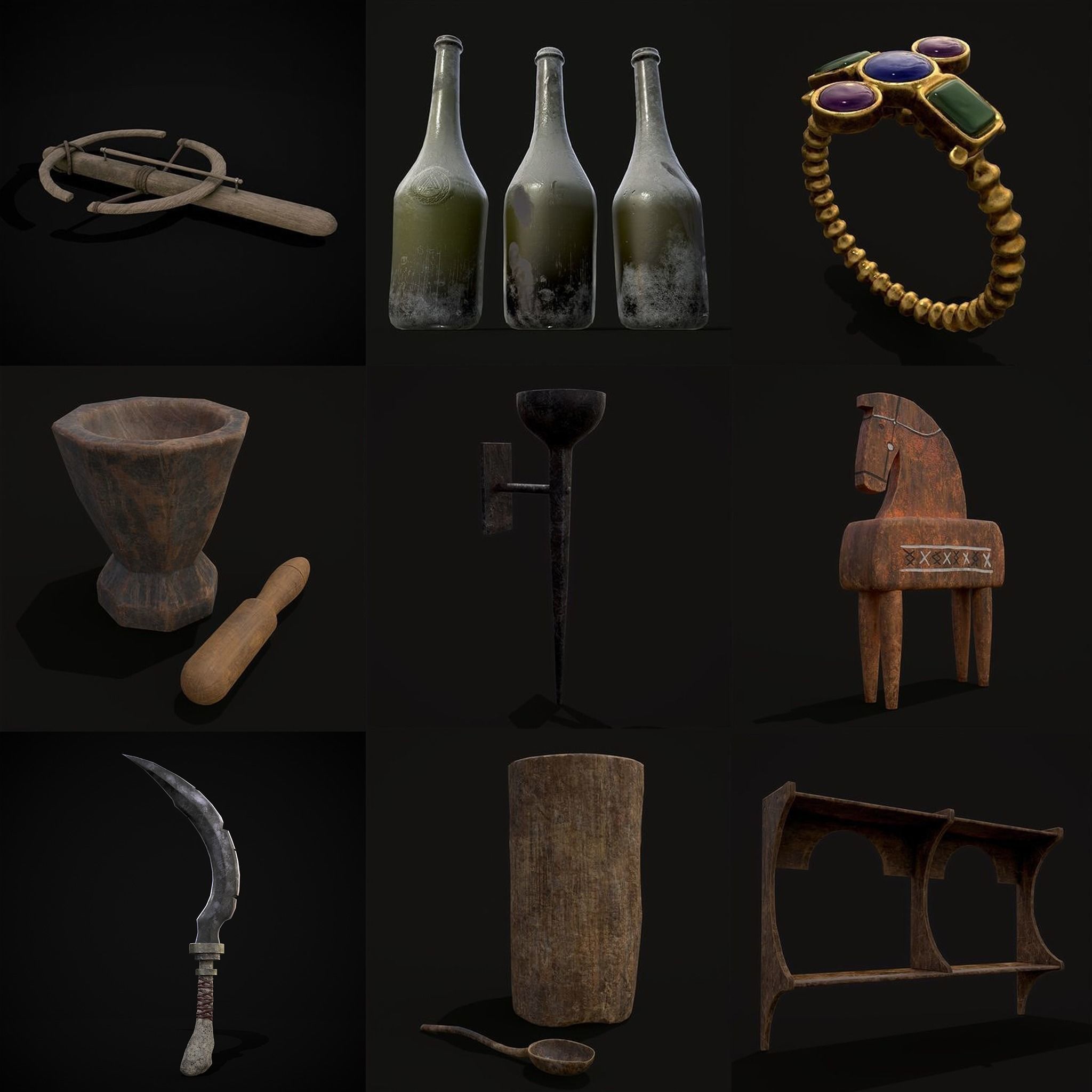 750 Medieval Props Pack 3D Model Collection_64