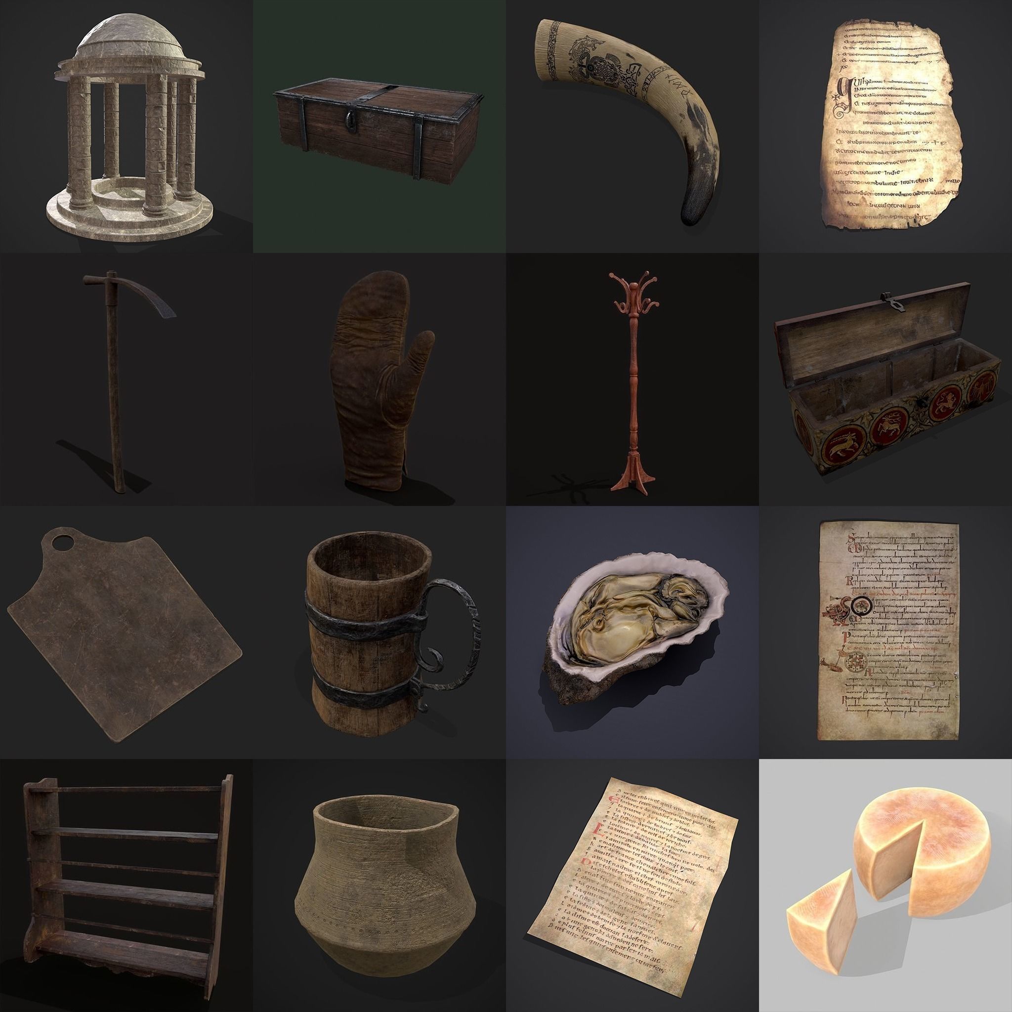 750 Medieval Props Pack 3D Model Collection_27