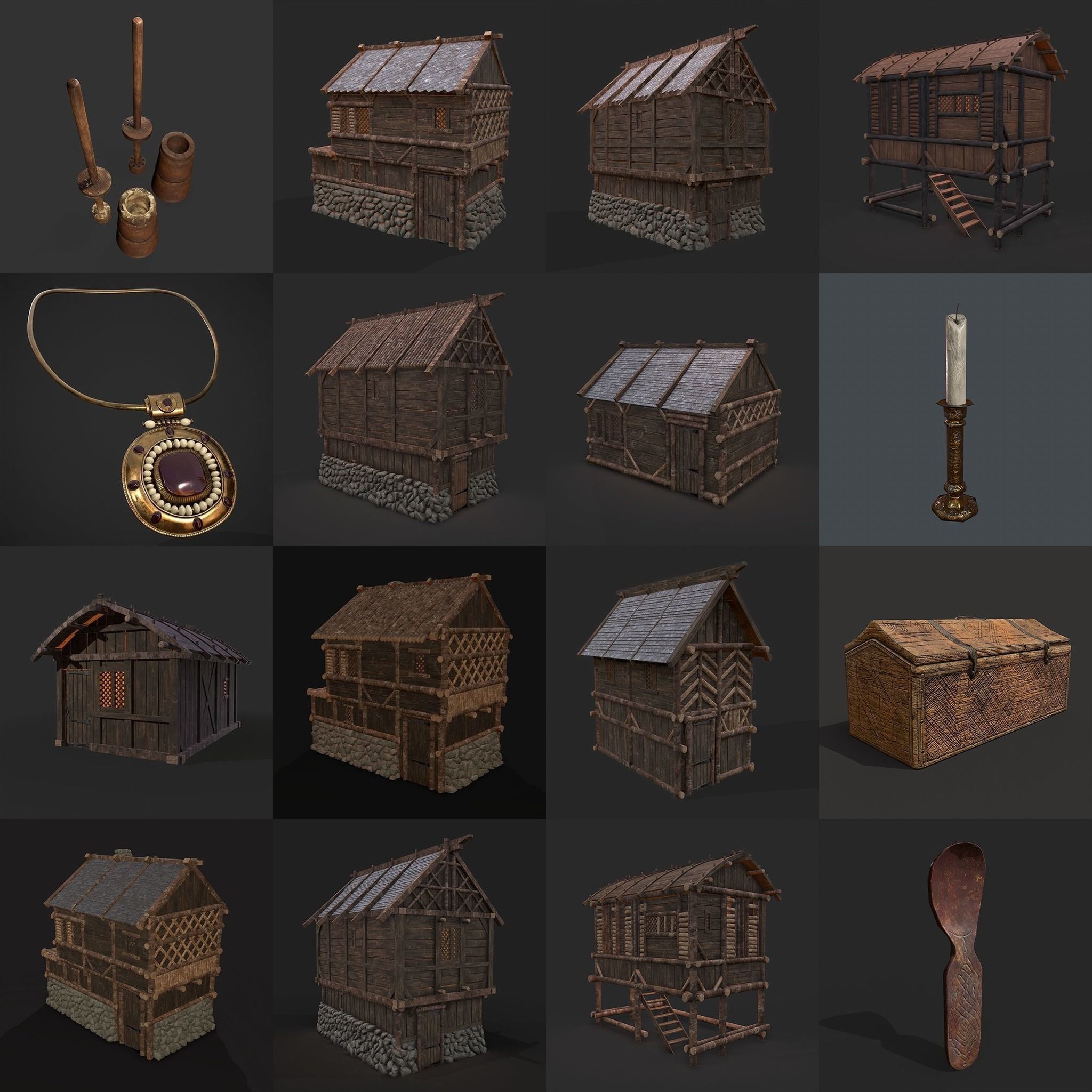 750 Medieval Props Pack 3D Model Collection_40