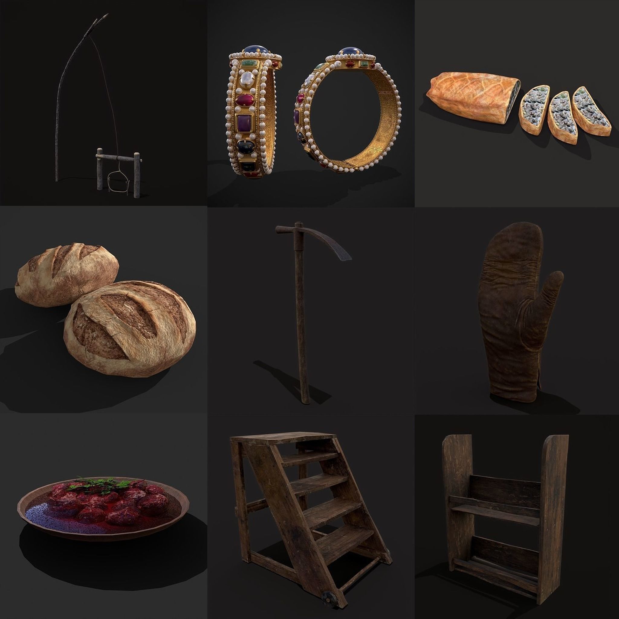 750 Medieval Props Pack 3D Model Collection_71