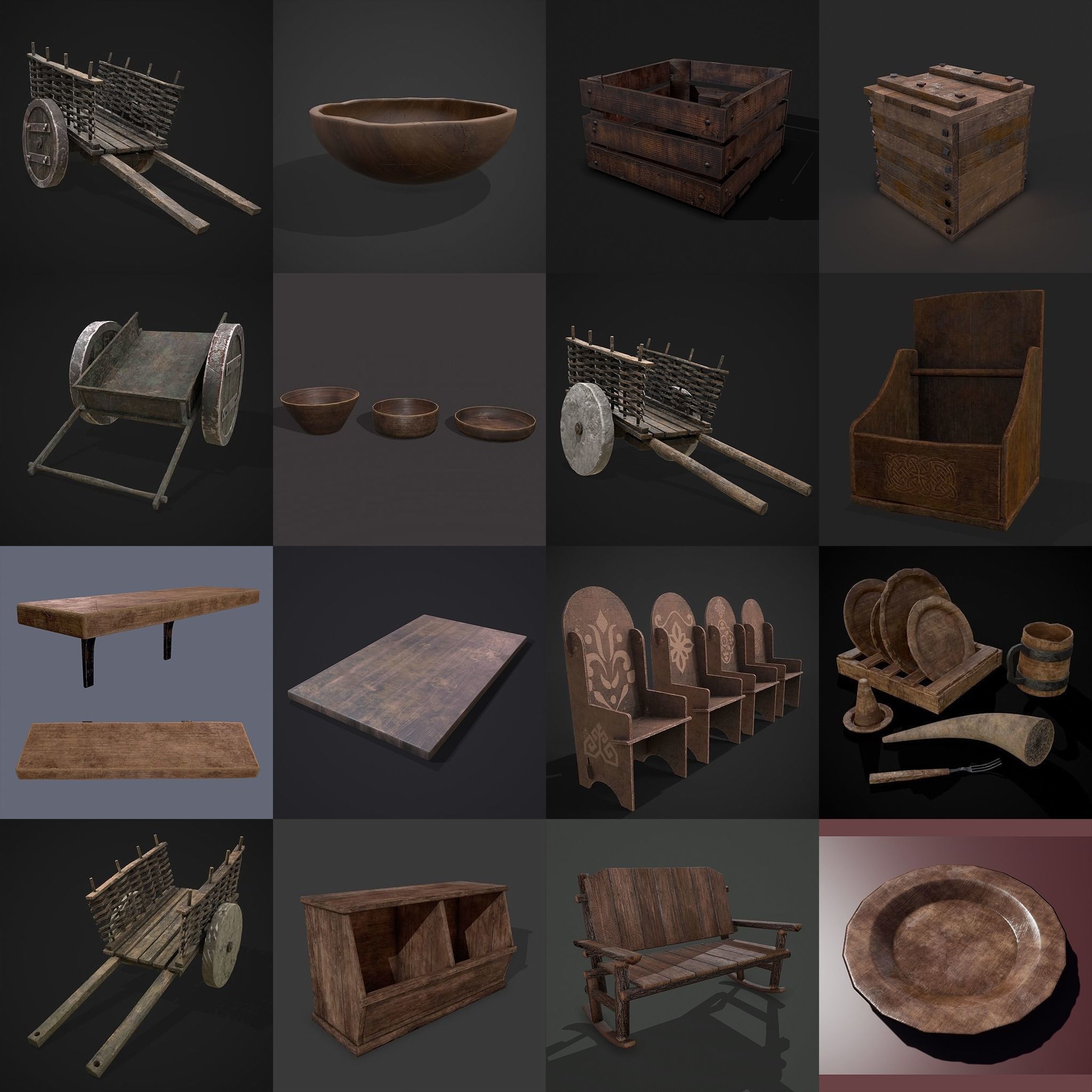 750 Medieval Props Pack 3D Model Collection_32