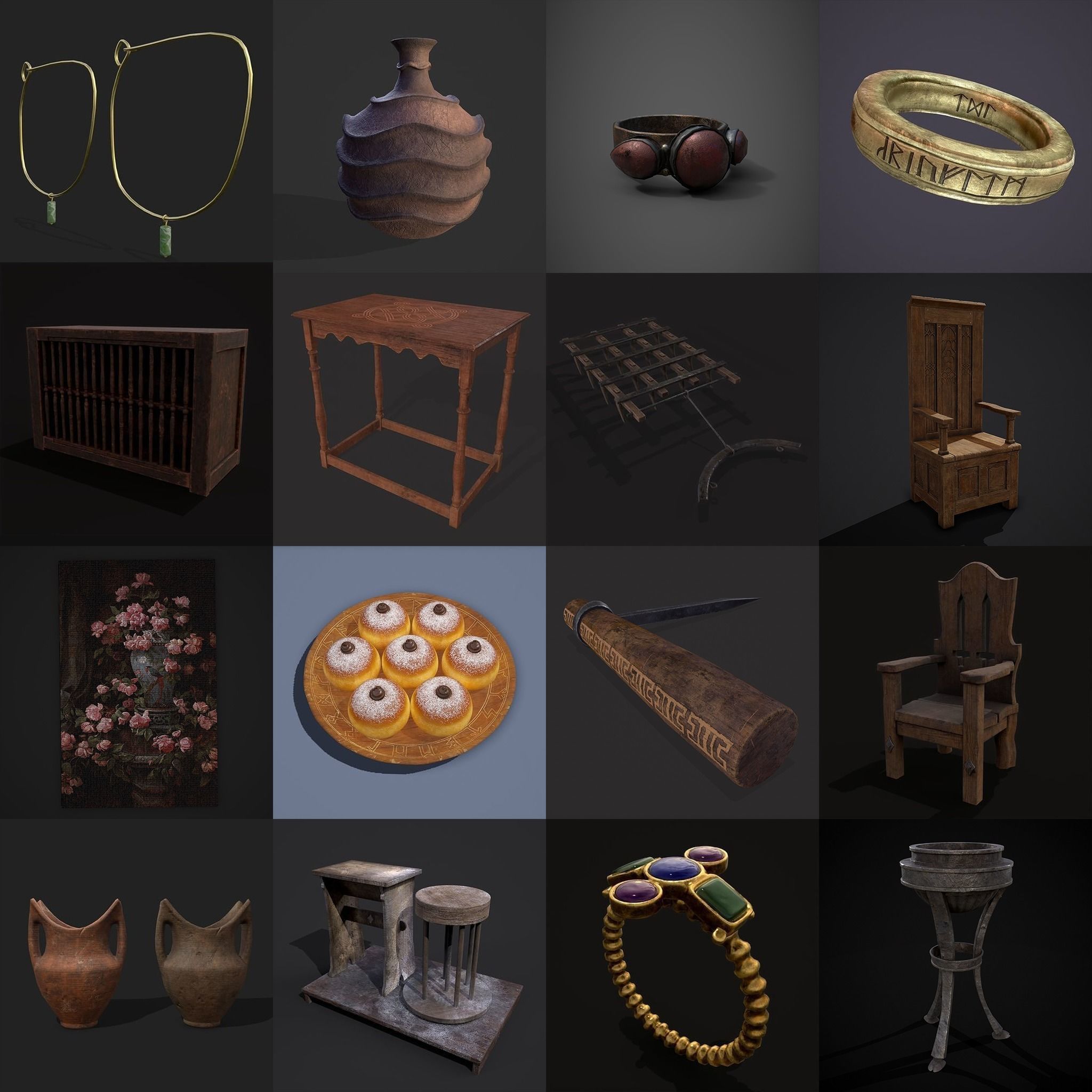 750 Medieval Props Pack 3D Model Collection_26