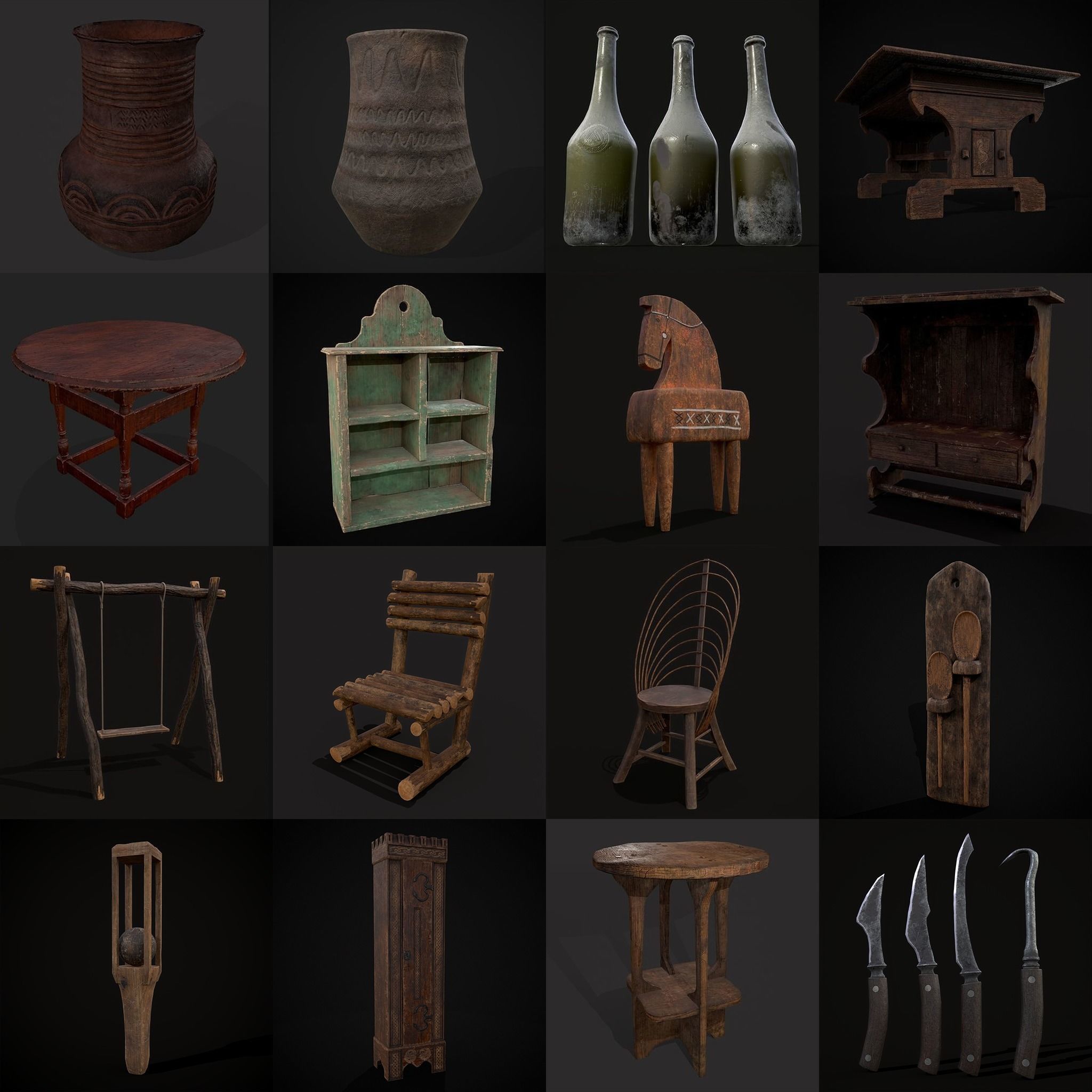 750 Medieval Props Pack 3D Model Collection_41