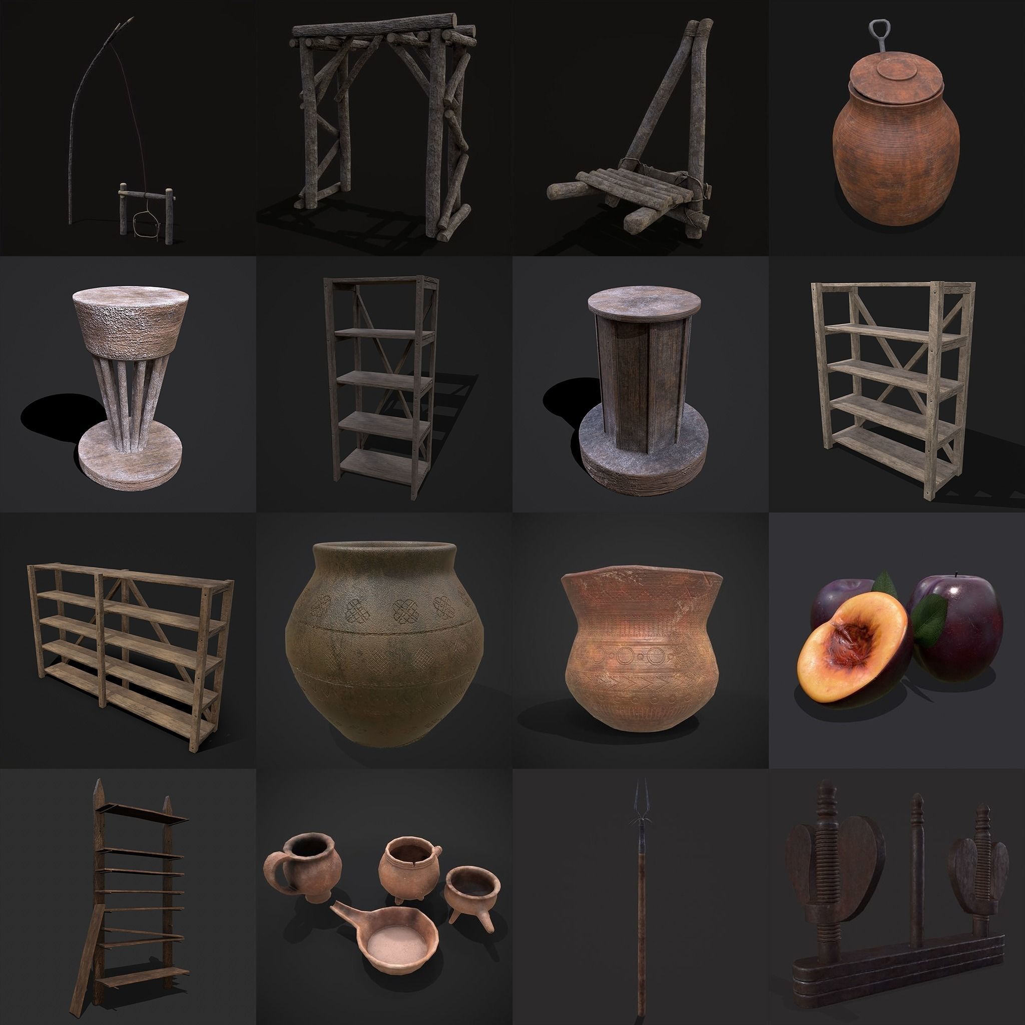 750 Medieval Props Pack 3D Model Collection_20
