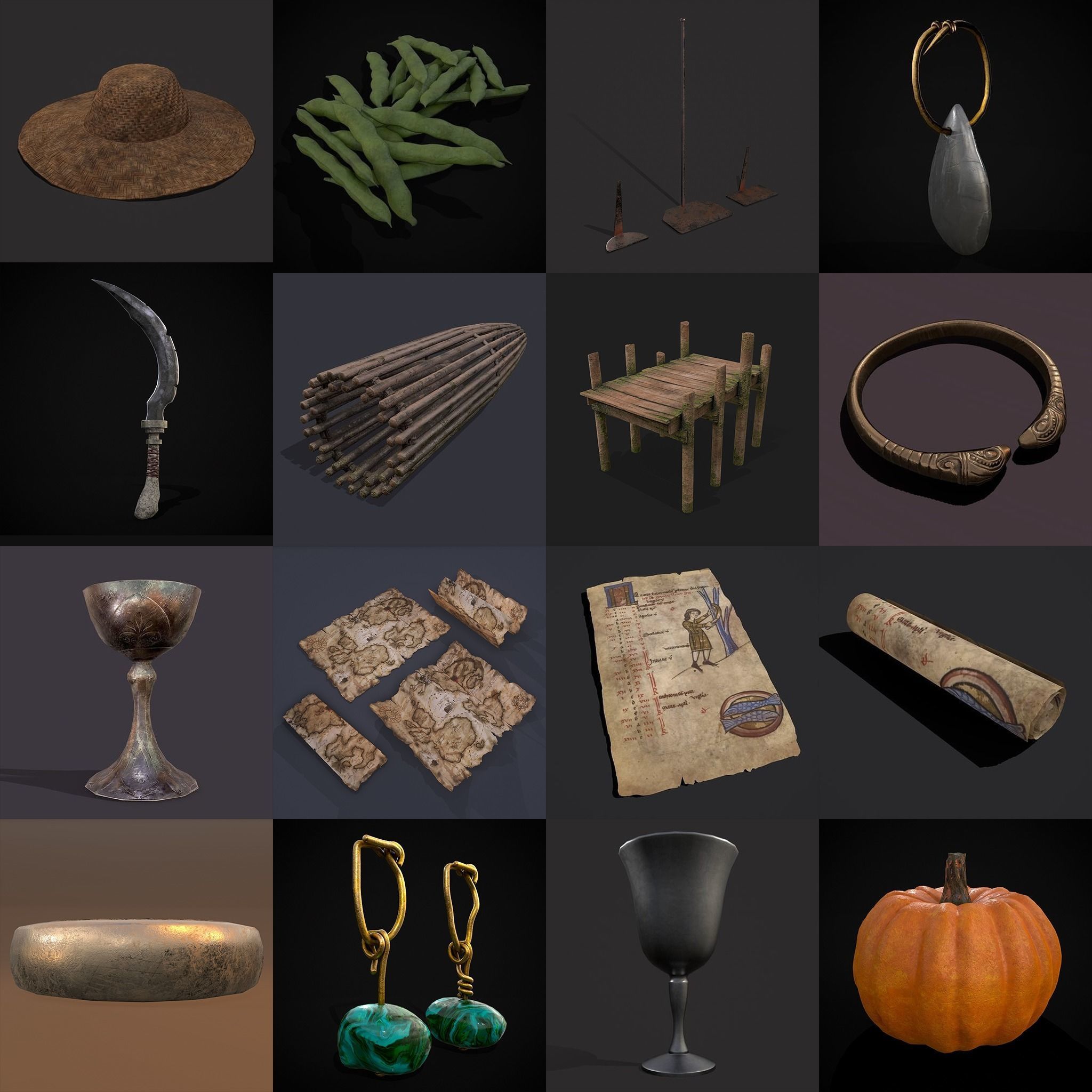 750 Medieval Props Pack 3D Model Collection_21