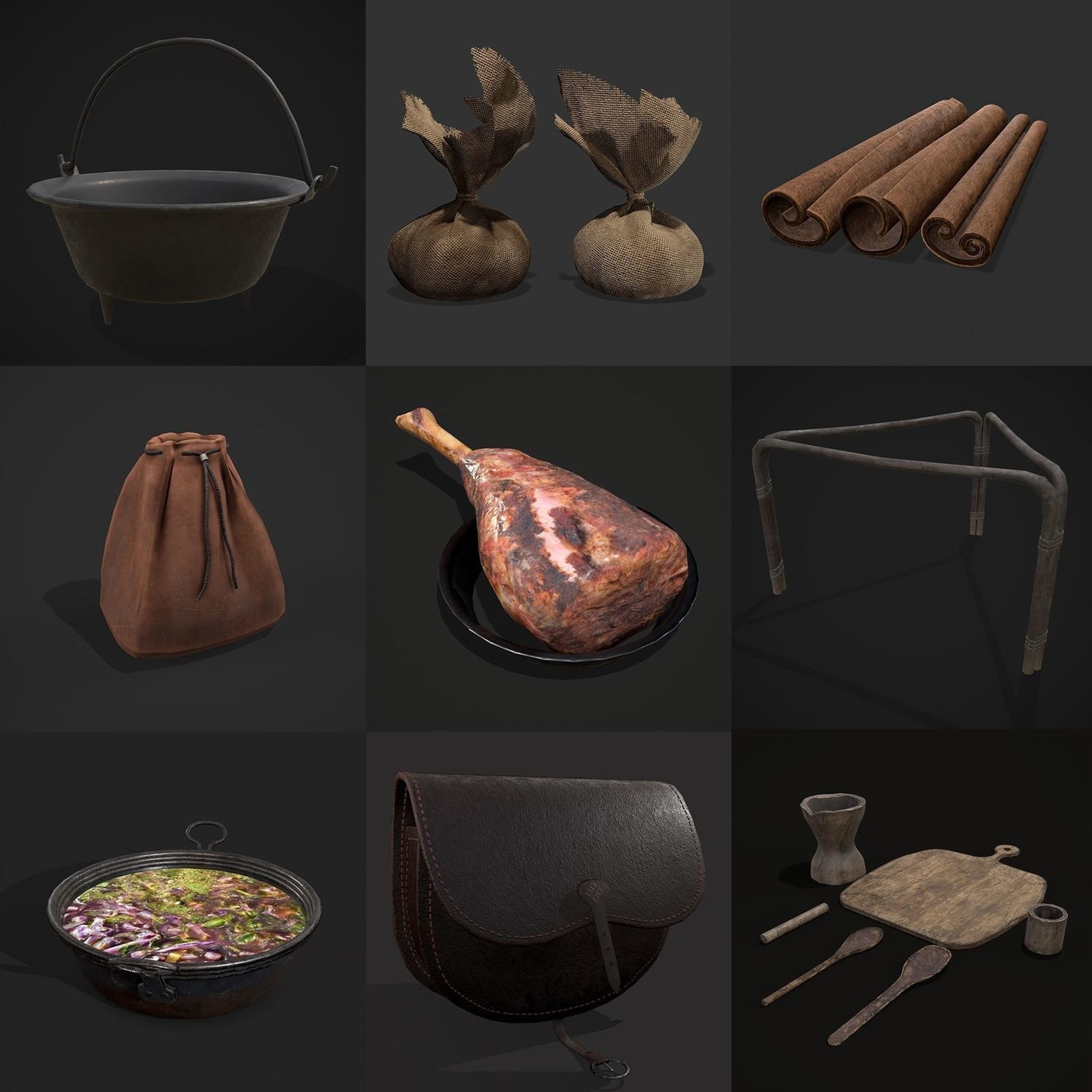 750 Medieval Props Pack 3D Model Collection_66