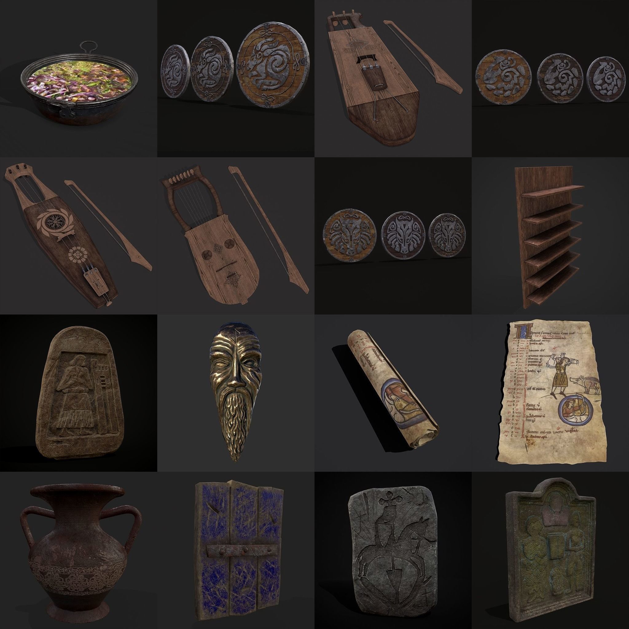 750 Medieval Props Pack 3D Model Collection_31