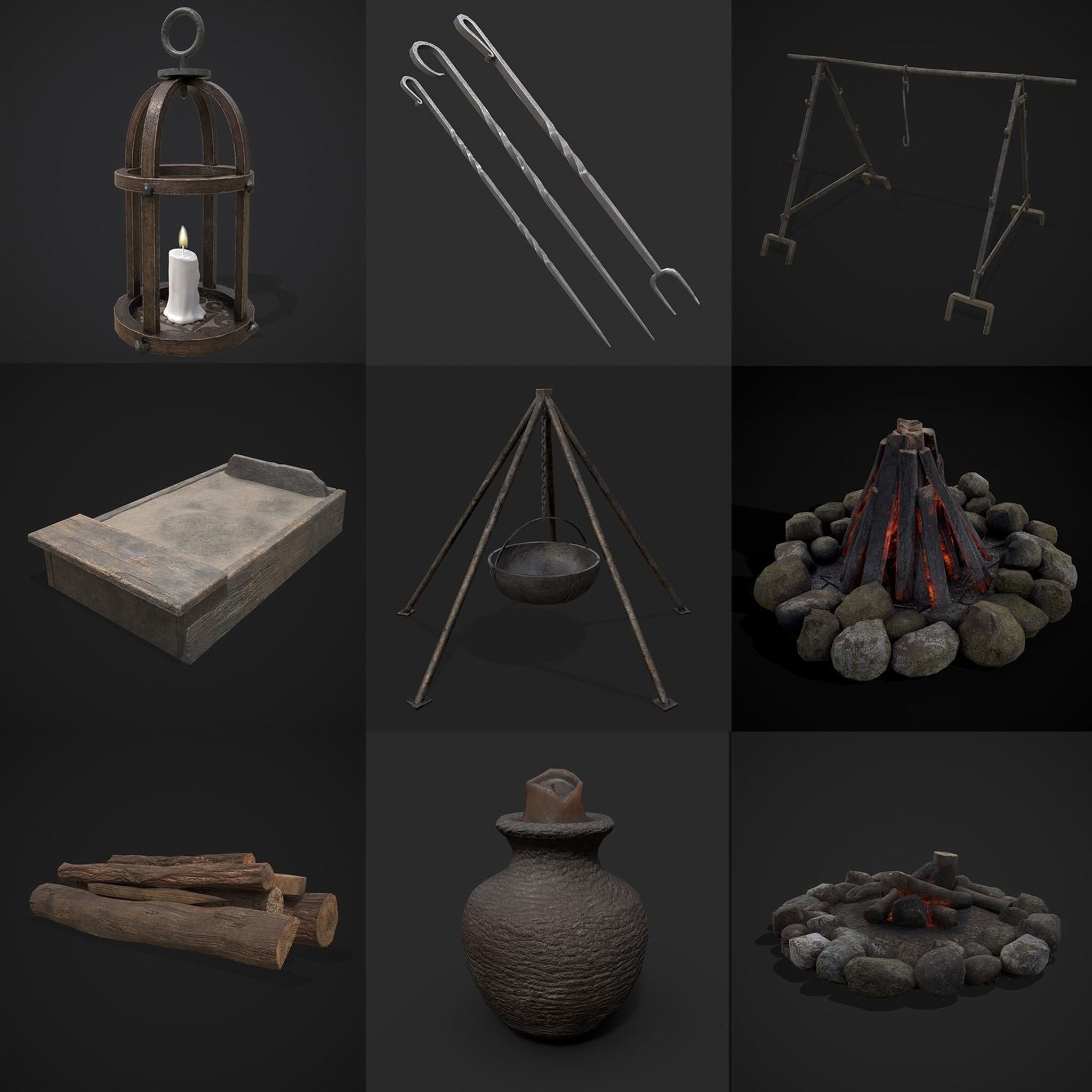 750 Medieval Props Pack 3D Model Collection_67