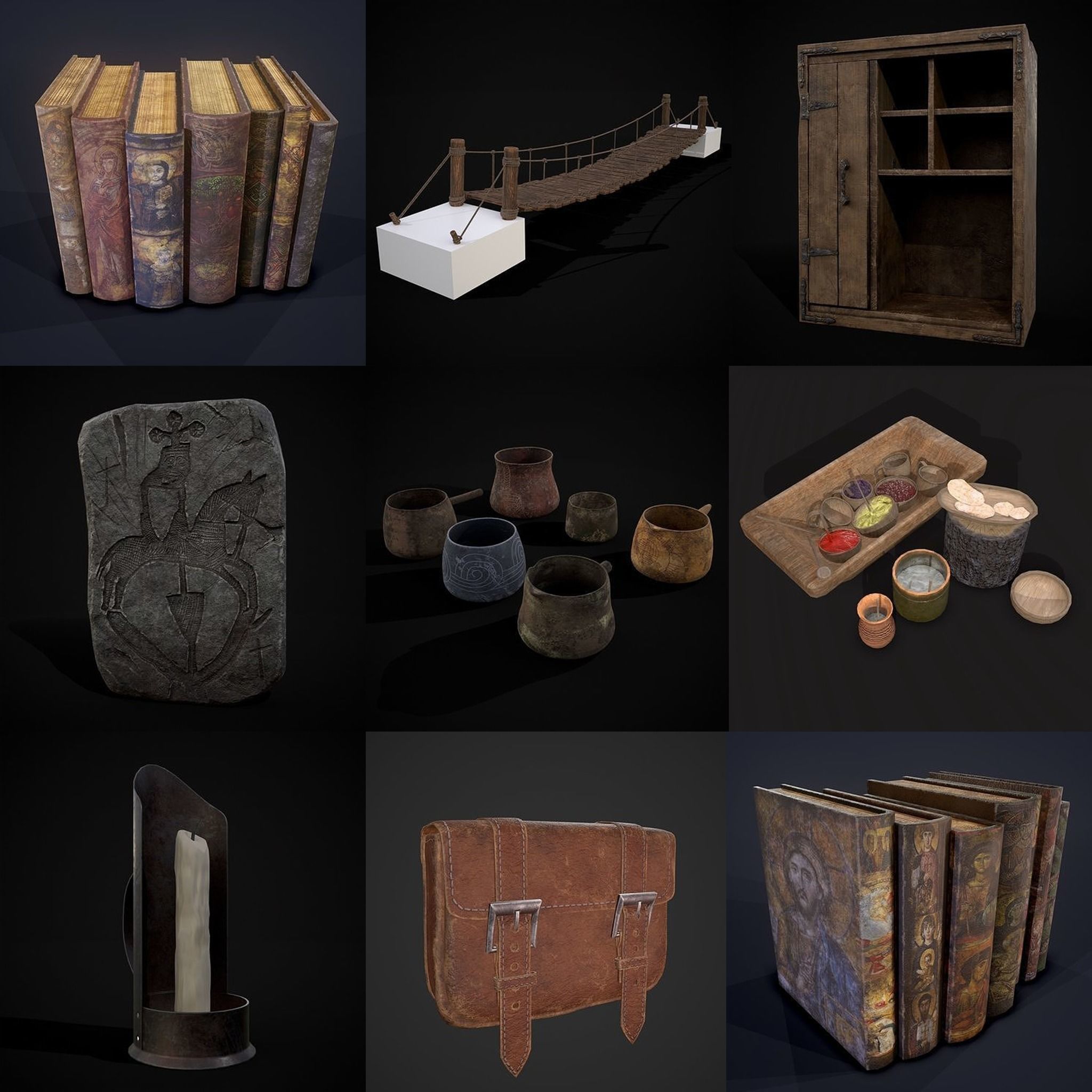 750 Medieval Props Pack 3D Model Collection_70
