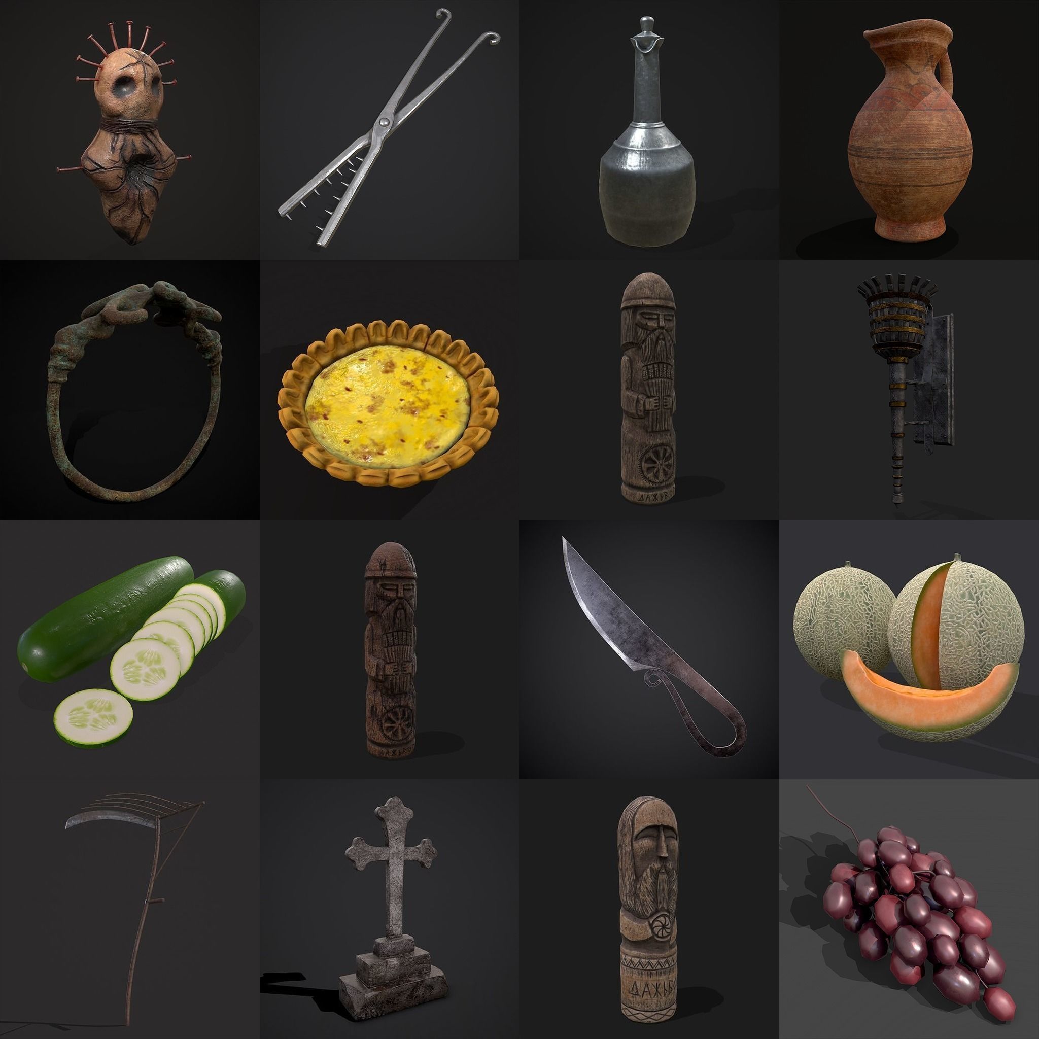 750 Medieval Props Pack 3D Model Collection_30