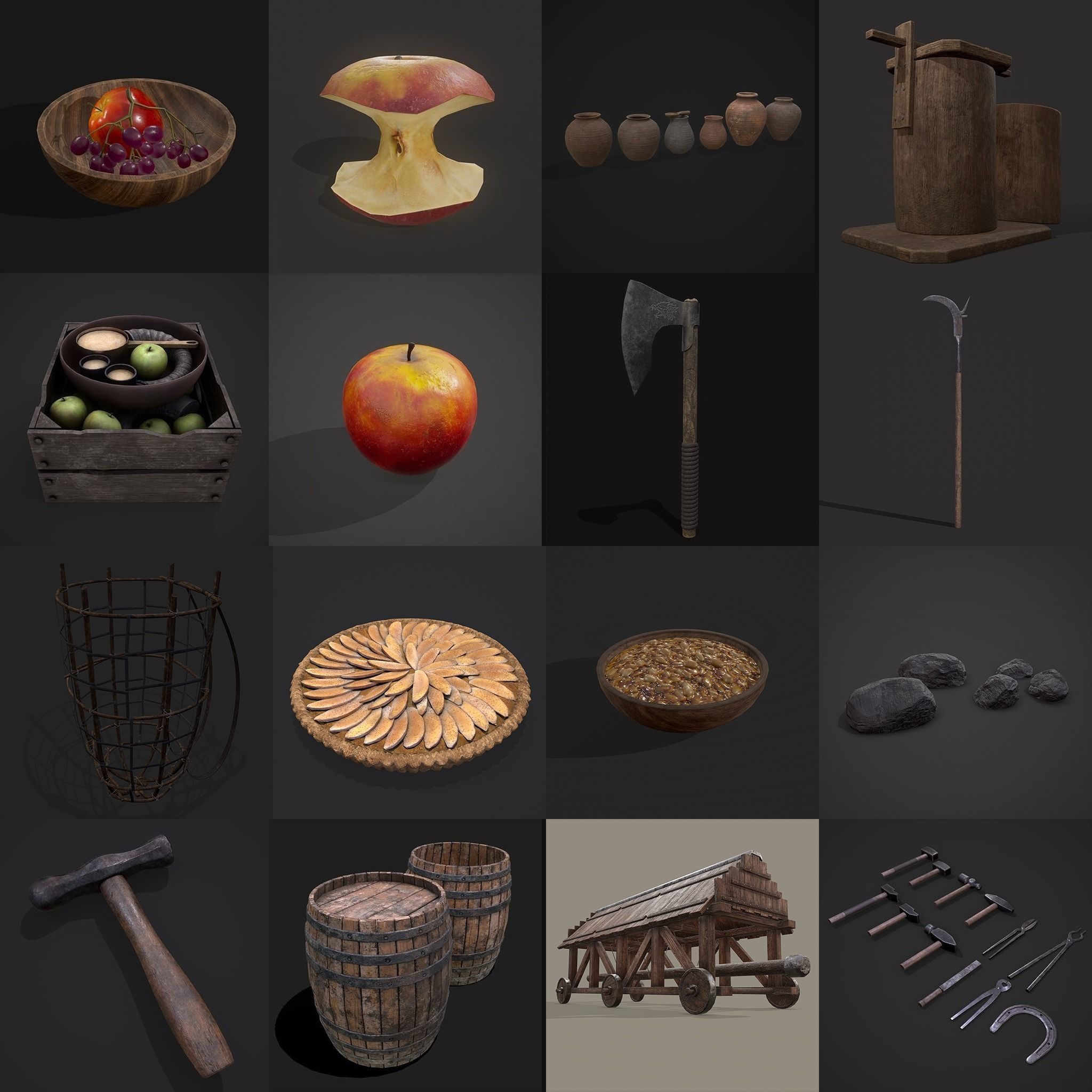 750 Medieval Props Pack 3D Model Collection_22