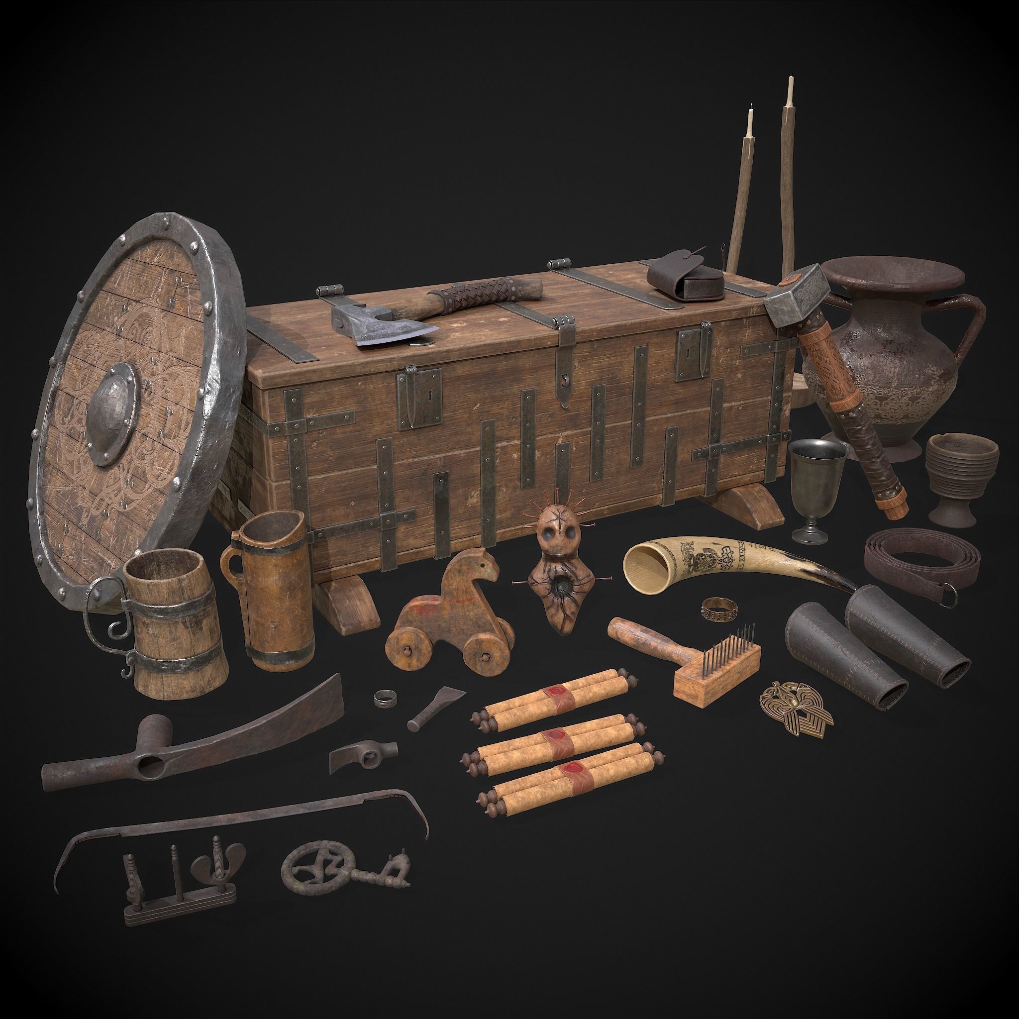 750 Medieval Props Pack 3D Model Collection_73