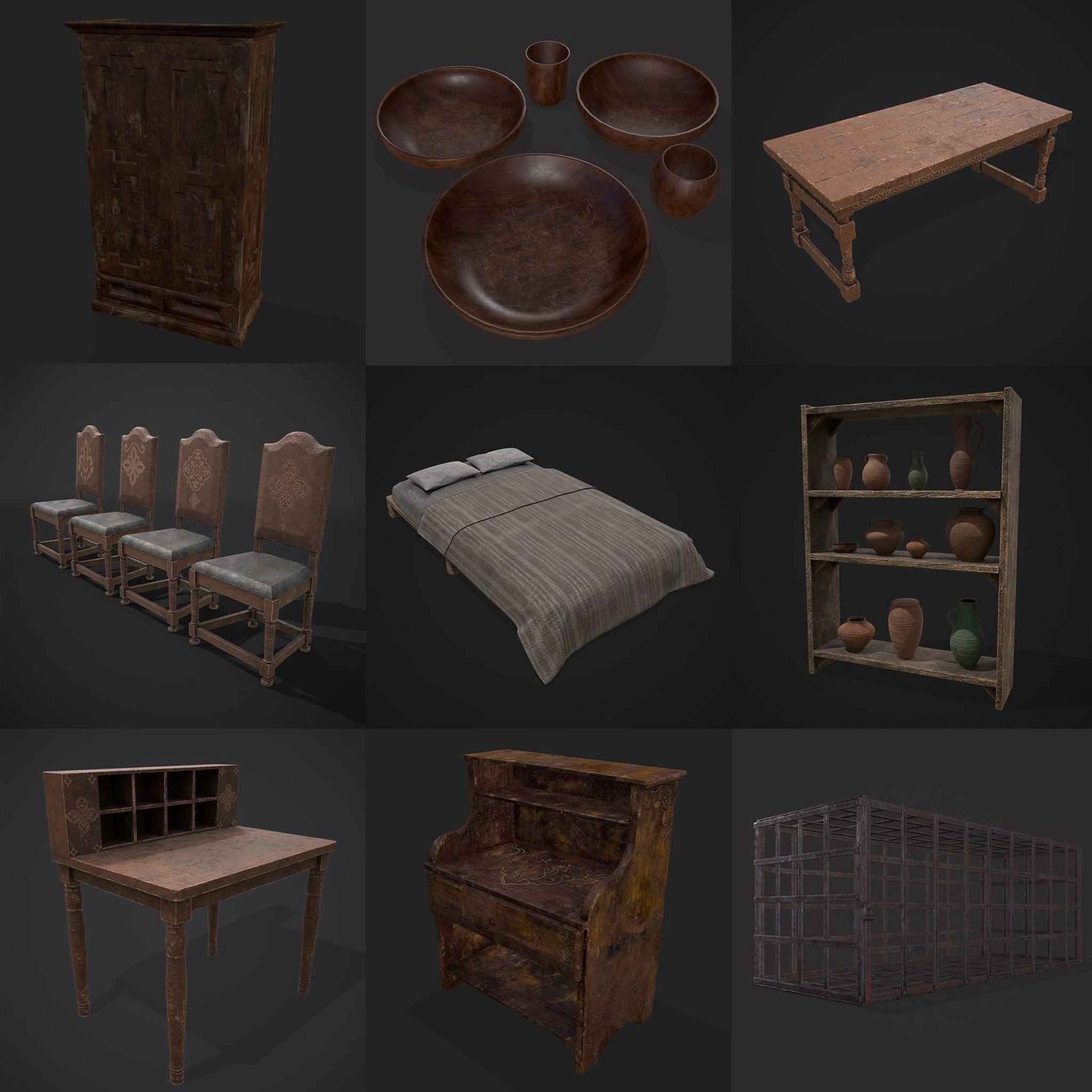 750 Medieval Props Pack 3D Model Collection_72