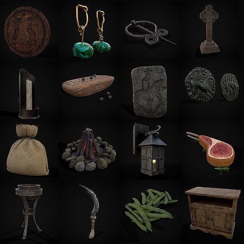 750 Medieval Props Pack 3D Model Collection_81