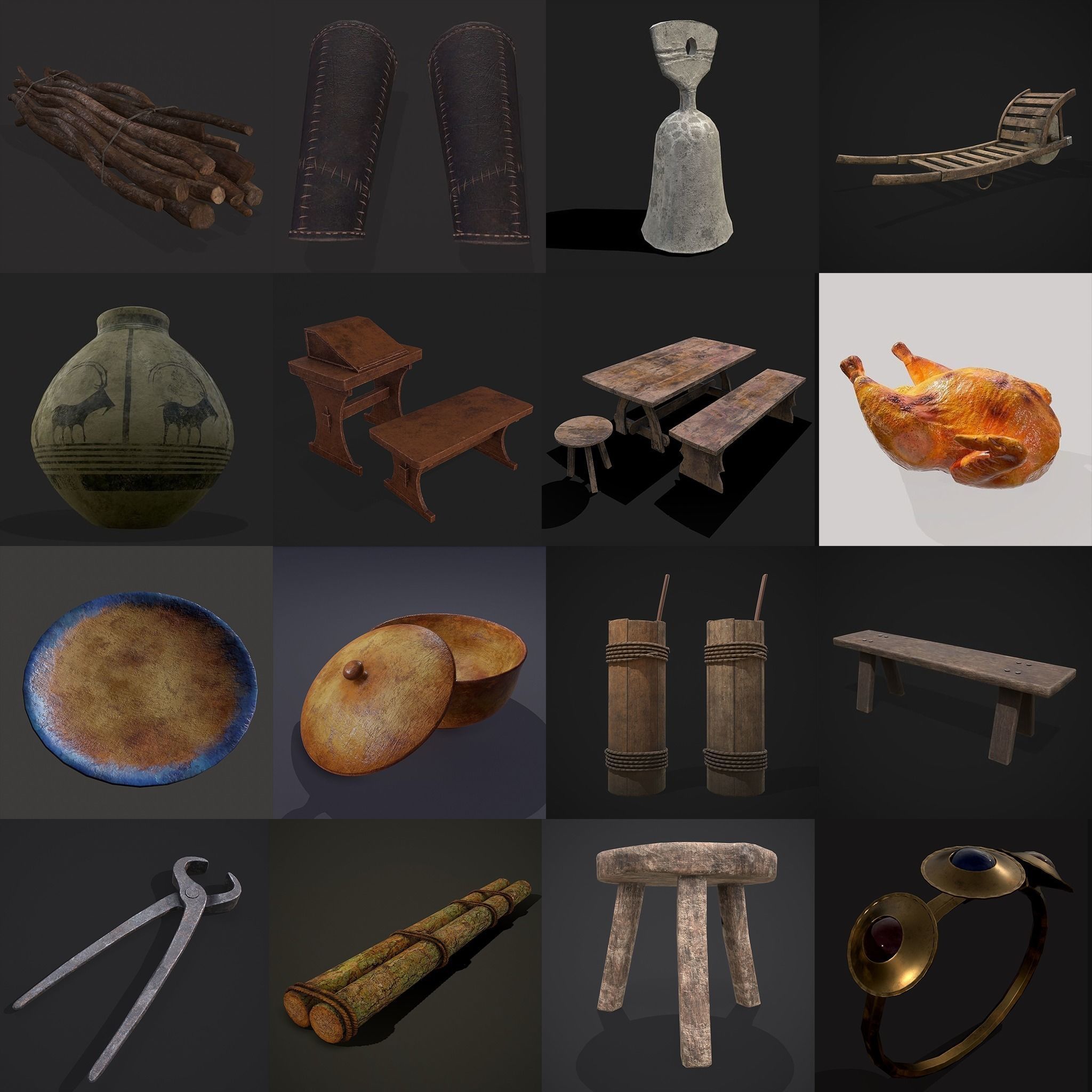 750 Medieval Props Pack 3D Model Collection_39