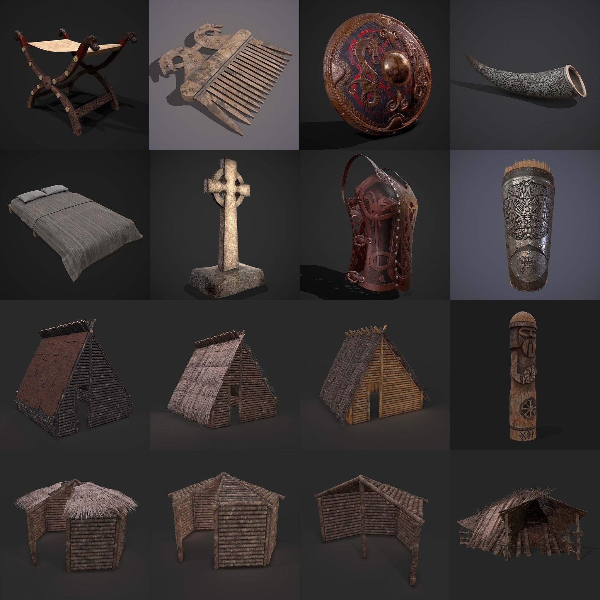 750 Medieval Props Pack 3D Model Collection_43