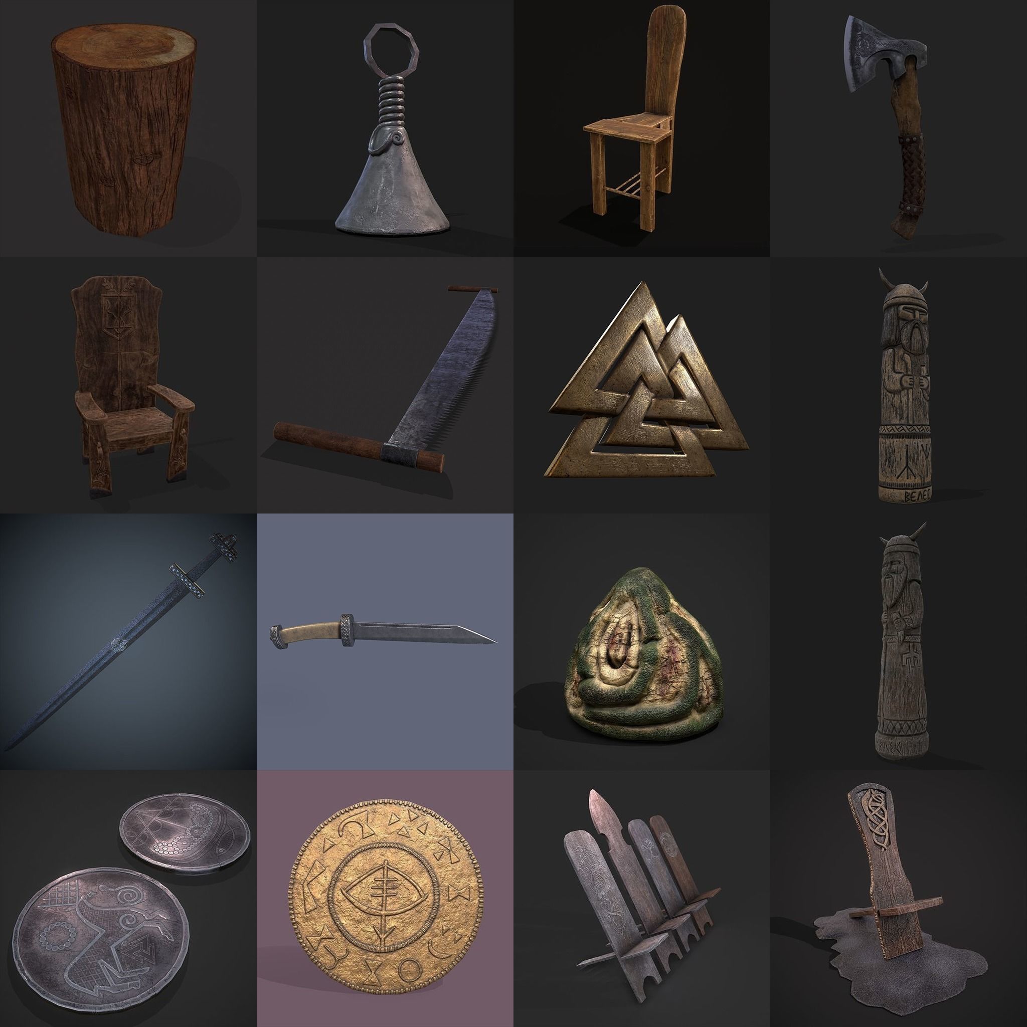 750 Medieval Props Pack 3D Model Collection_17