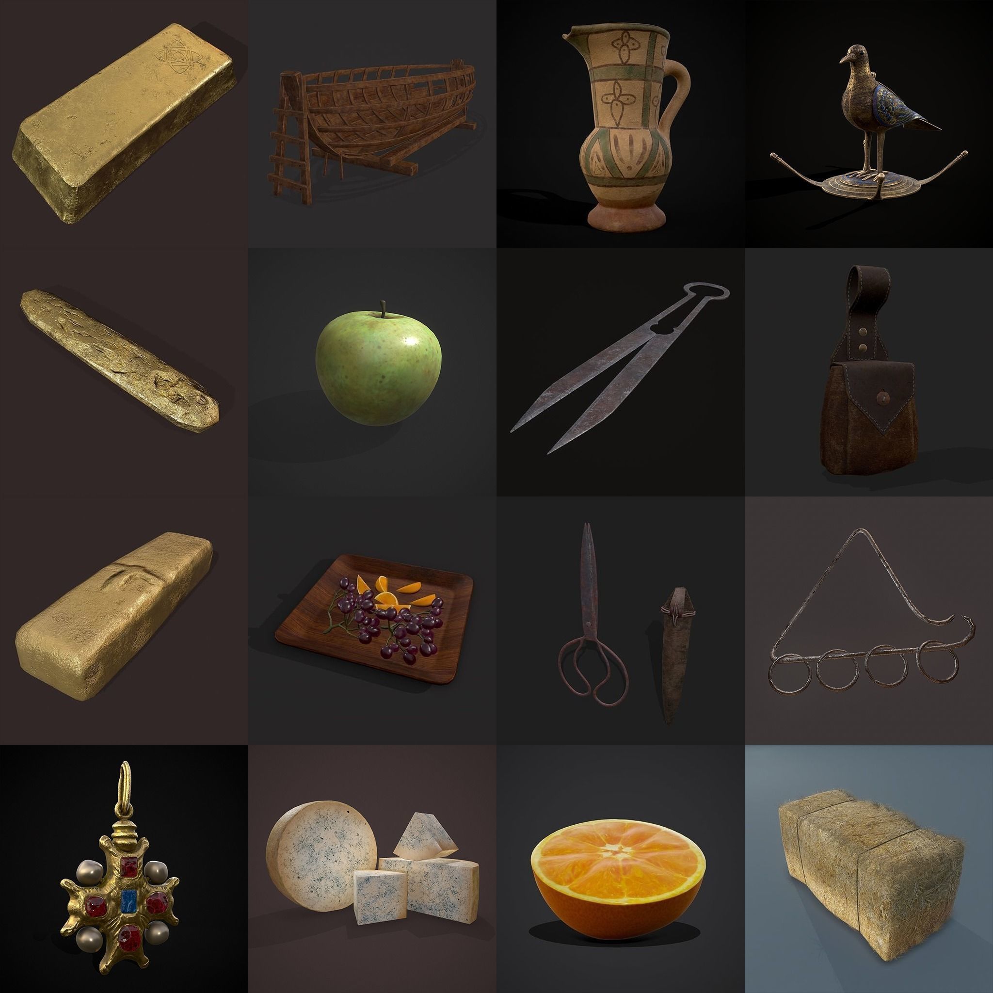 750 Medieval Props Pack 3D Model Collection_19