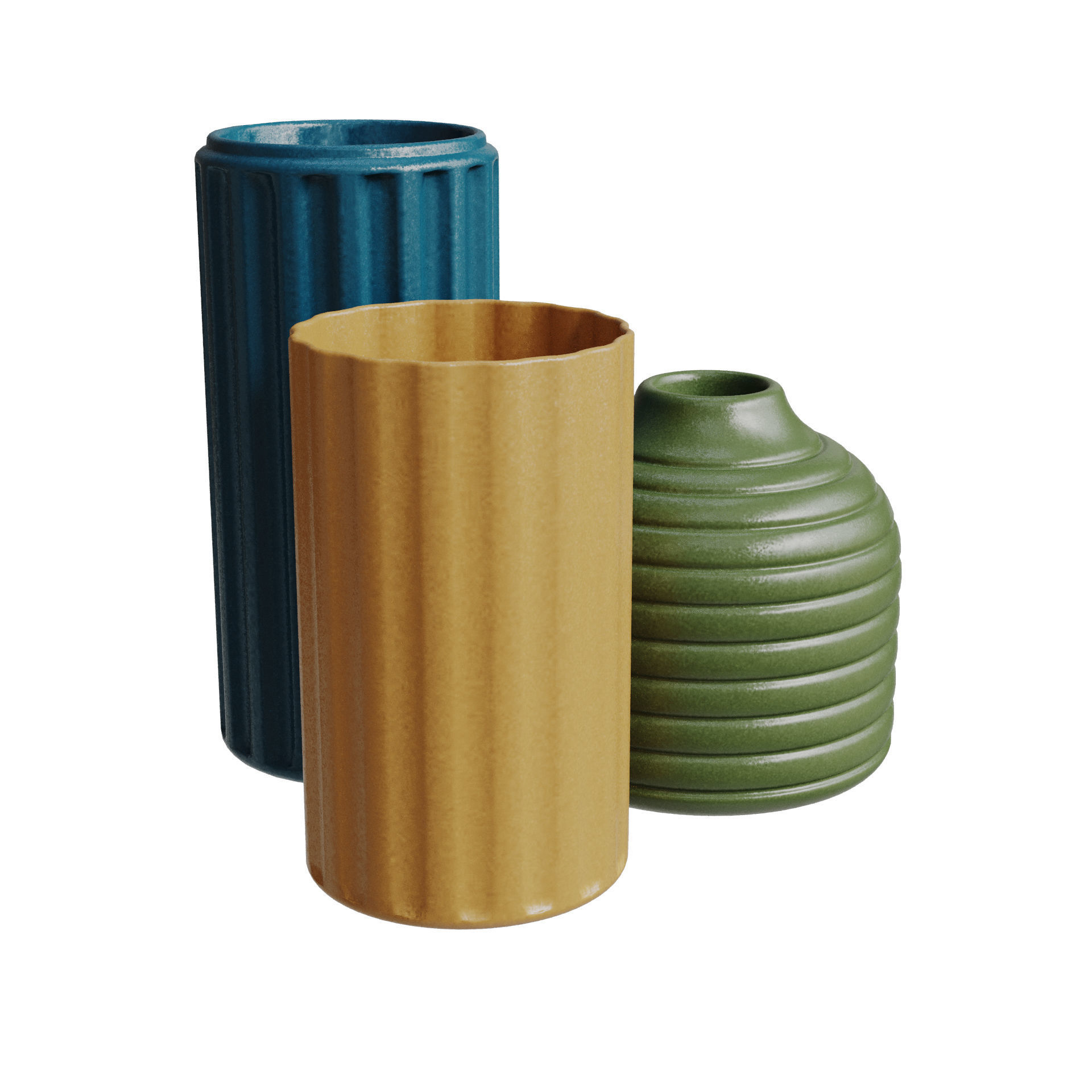 Fluted Vases 3D model_2